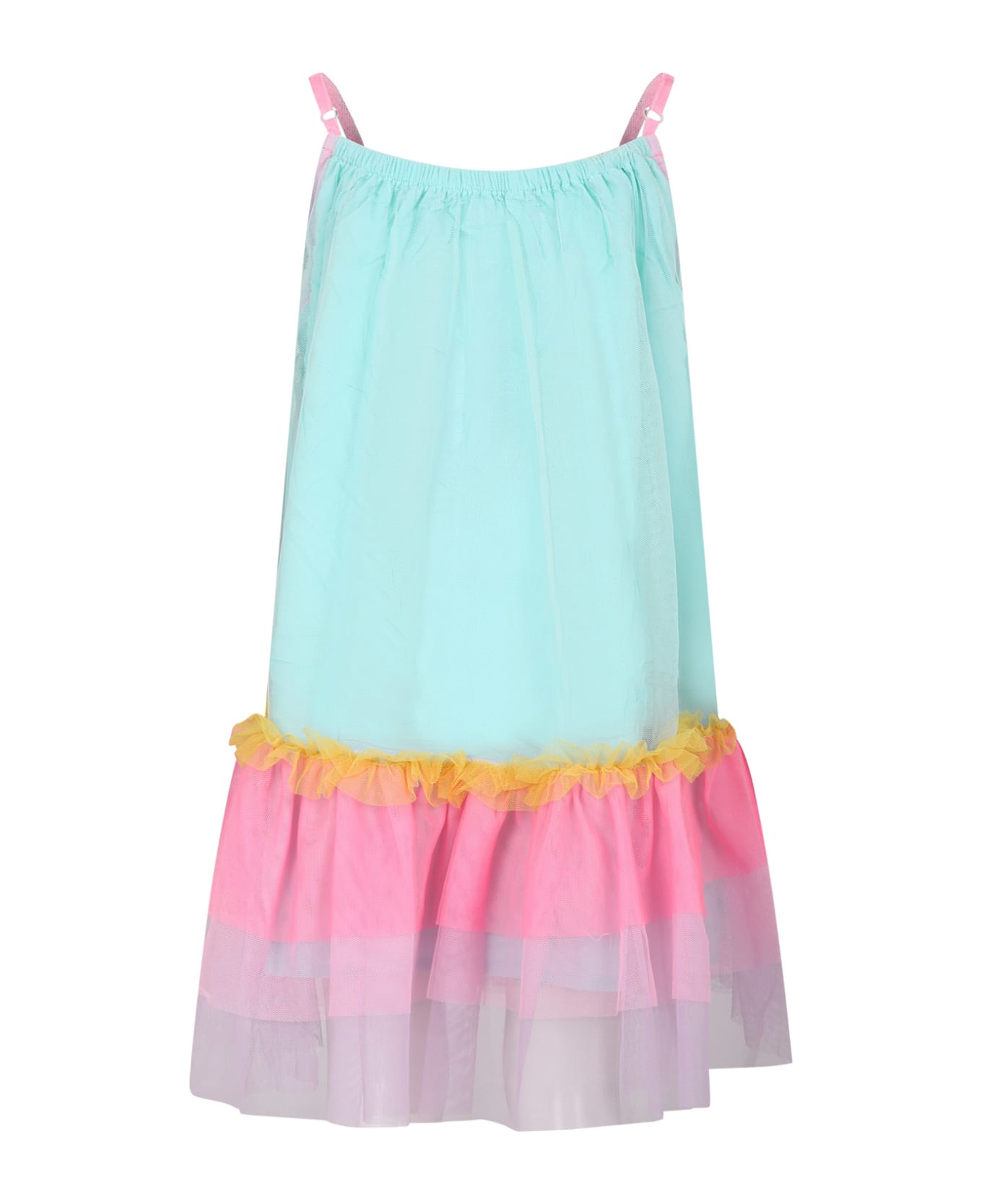 Billieblush Multicolor Dress For Girl With Ruffles And Flounces - Multicolor ワンピース＆ドレス