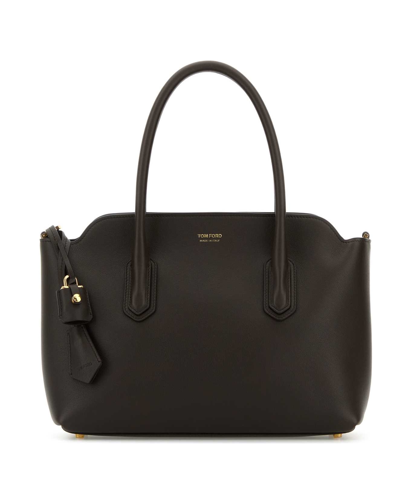 Tom Ford Chocolate Leather Handbag - CHOCOLATE