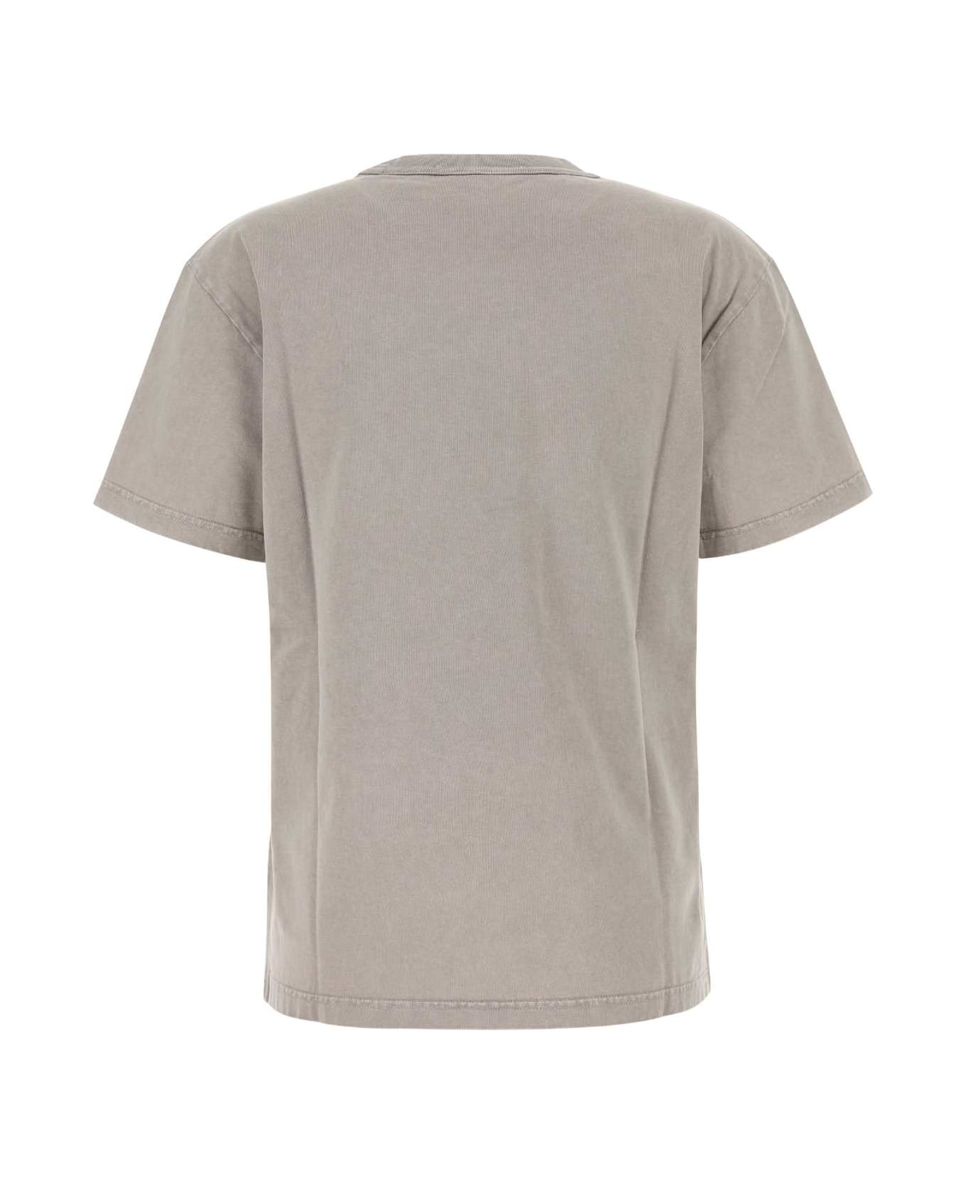 T by Alexander Wang Dove Grey Cotton T-shirt - WASHEDOYSTER