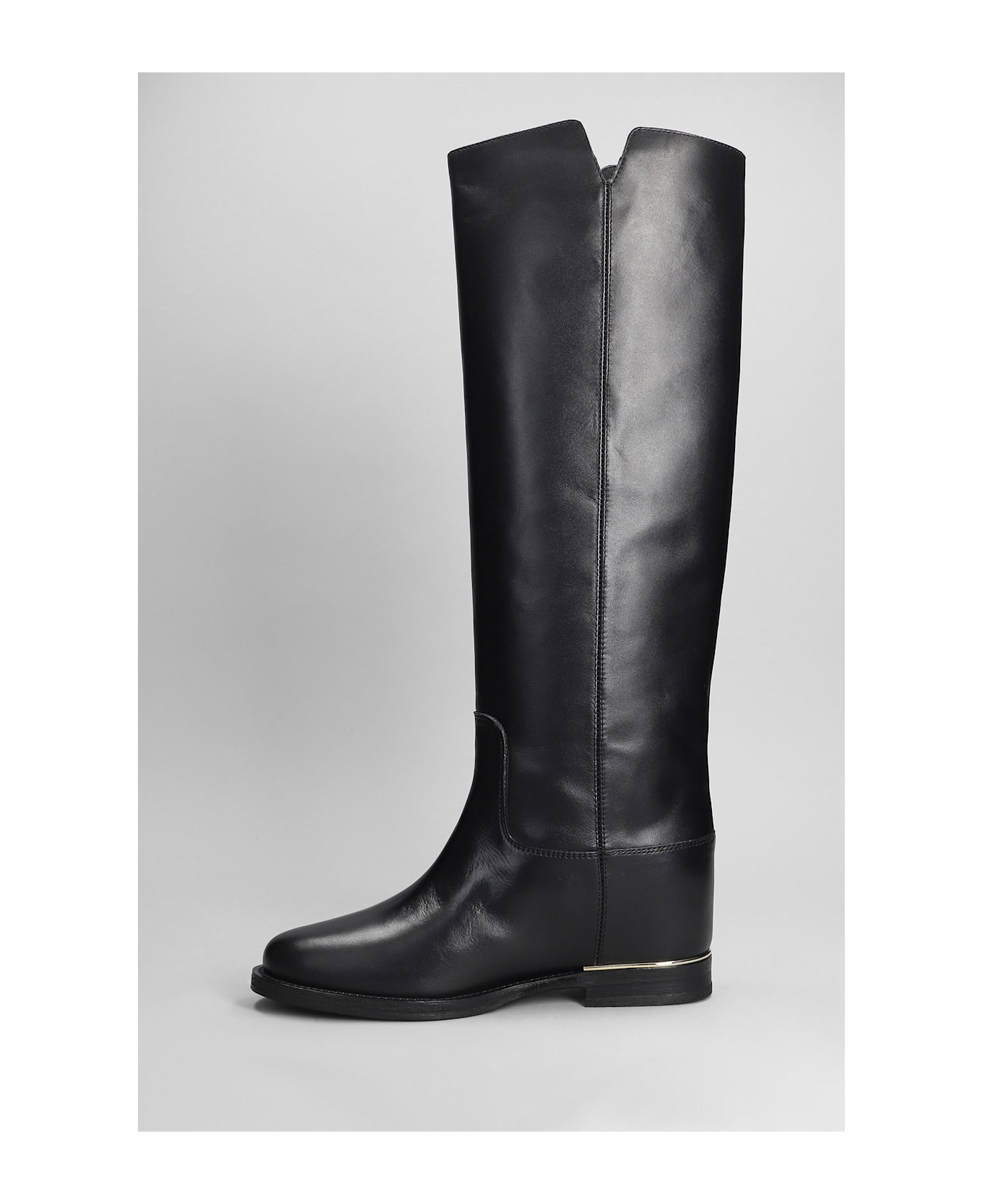 Via Roma 15 In Black Leather - black ブーツ