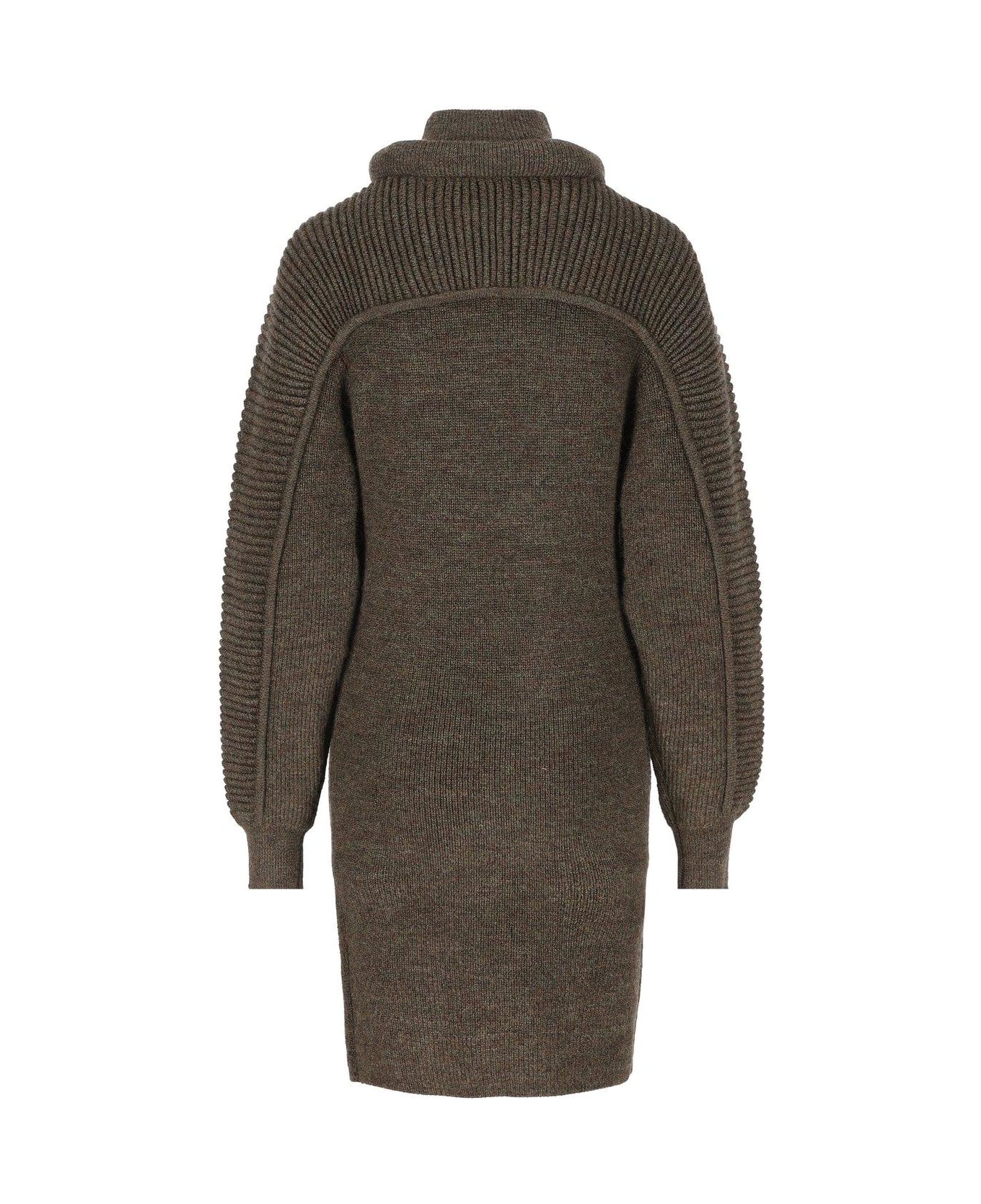 Isabel Marant Hilde Knitted Mini Dress - DARK KHAKI