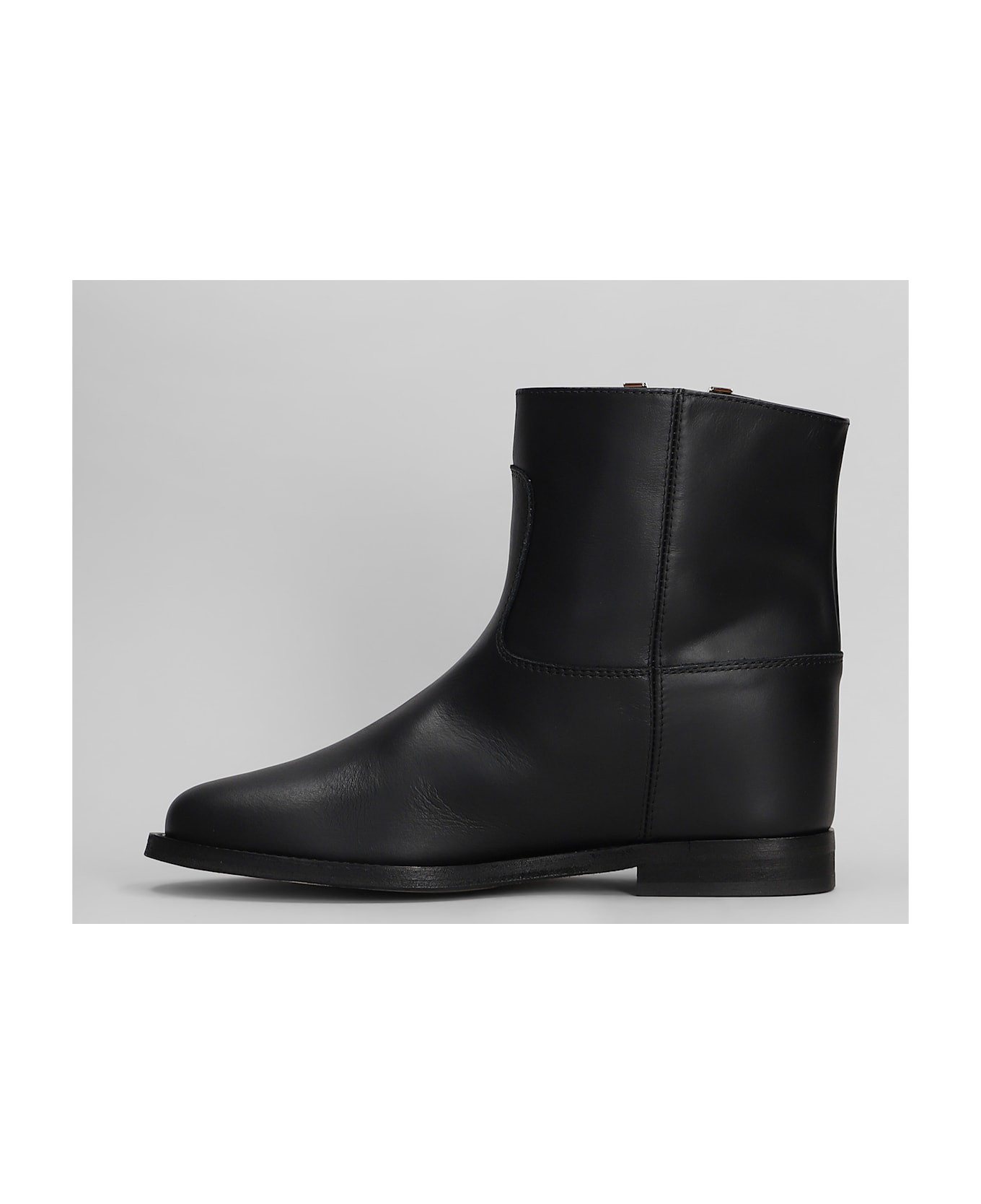 Via Roma 15 Ankle Boots Inside Wedge In Black Leather - black