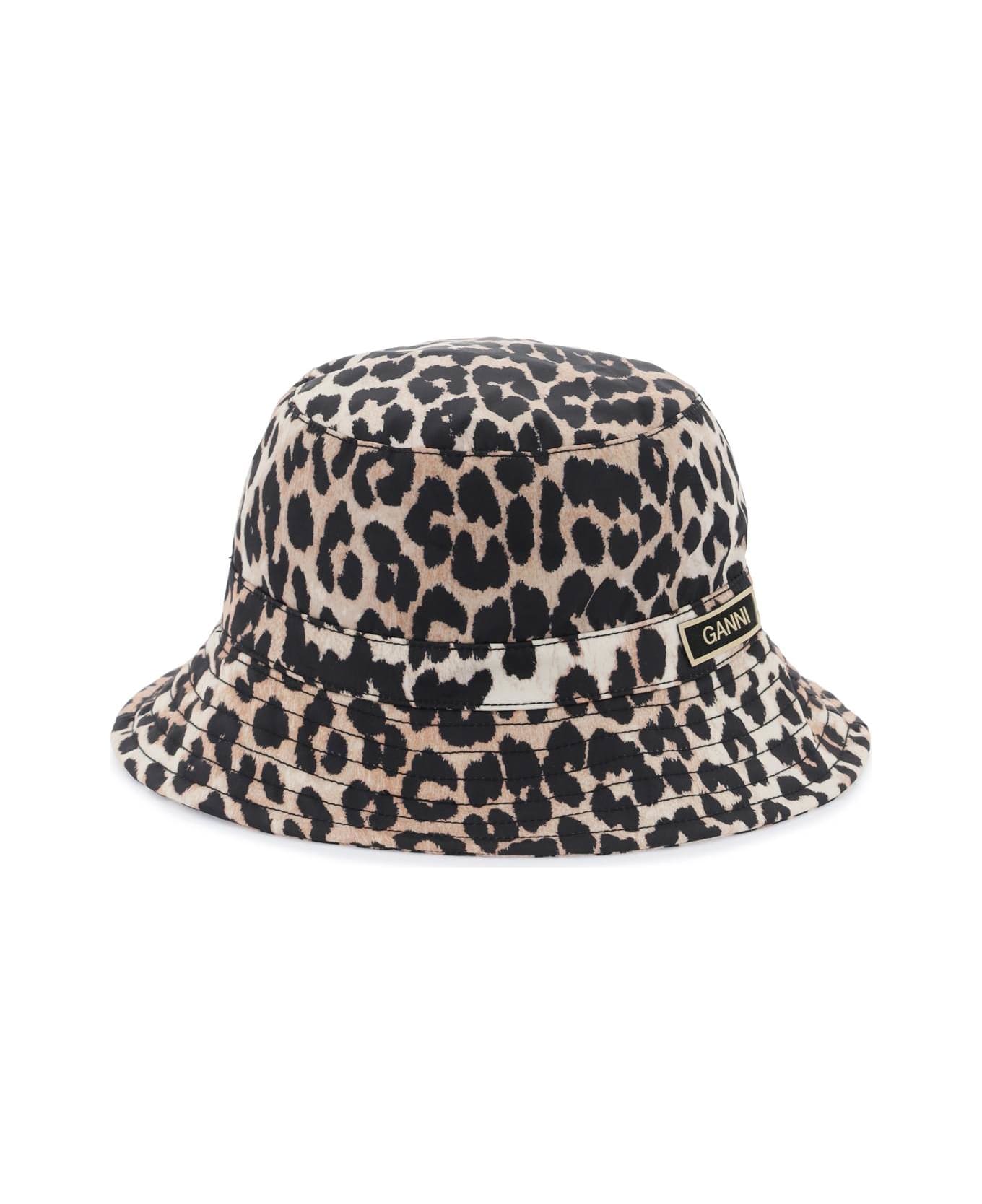 Ganni Animal Print Bucket Hat - LEOPARD 帽子