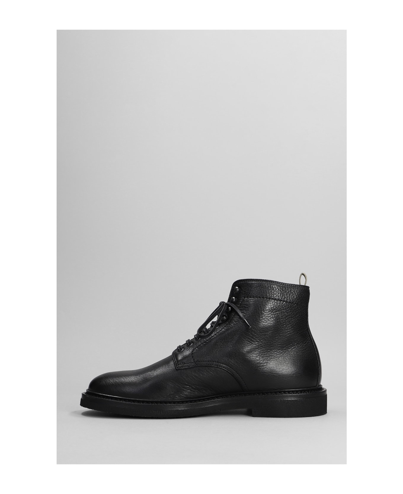 Officine Creative Hopkins Flexi 203 Ankle Boots In Black Leather - black