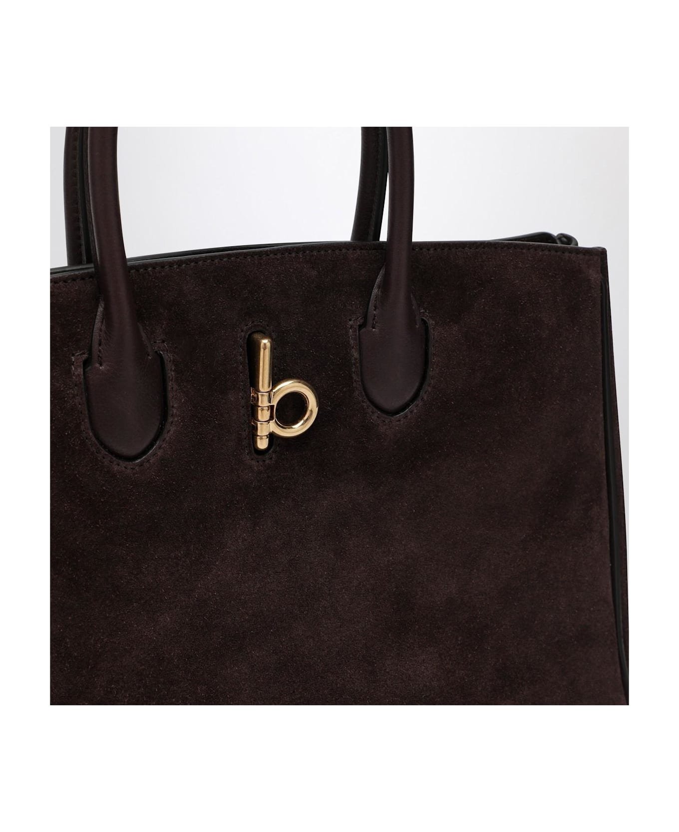 Burberry Rocking Horse Medium Brown Suede Tote - BROWN