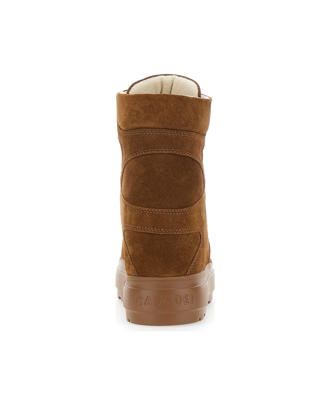 Casadei Brown Wedge Sneakers With Back Logo In Suede Woman - Brown