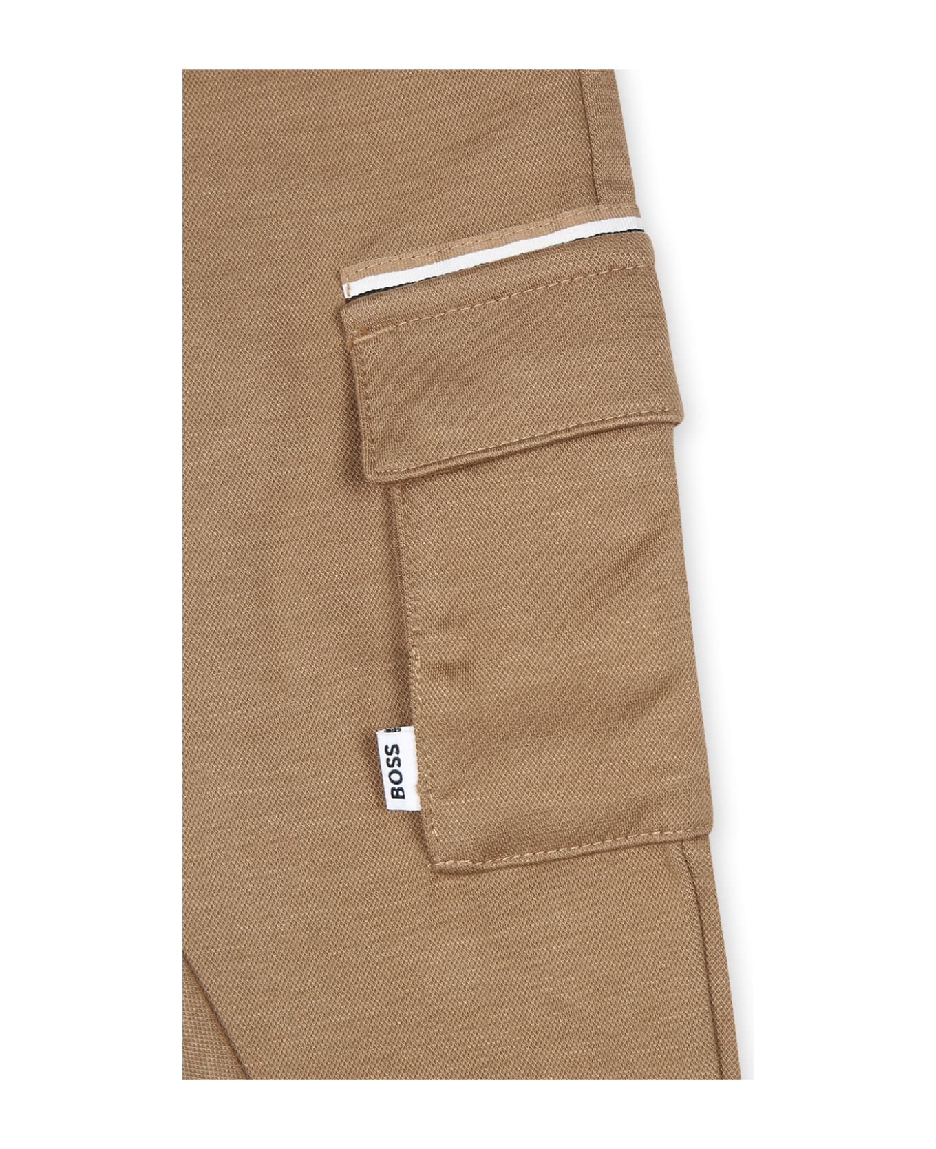Hugo Boss Beige Trousers For Baby Boy With Logo - Beige