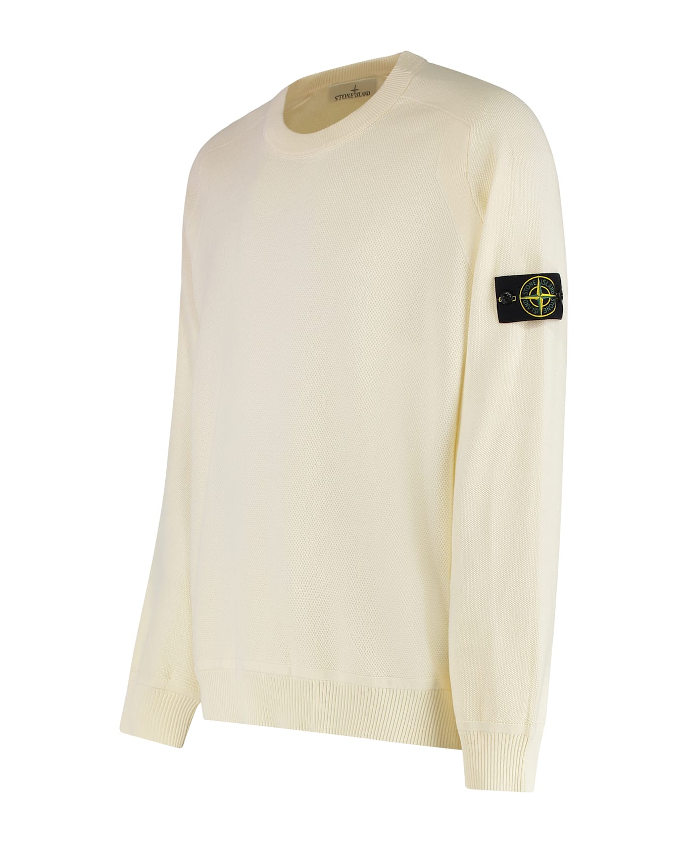 Stone Island Cotton Sweater - panna