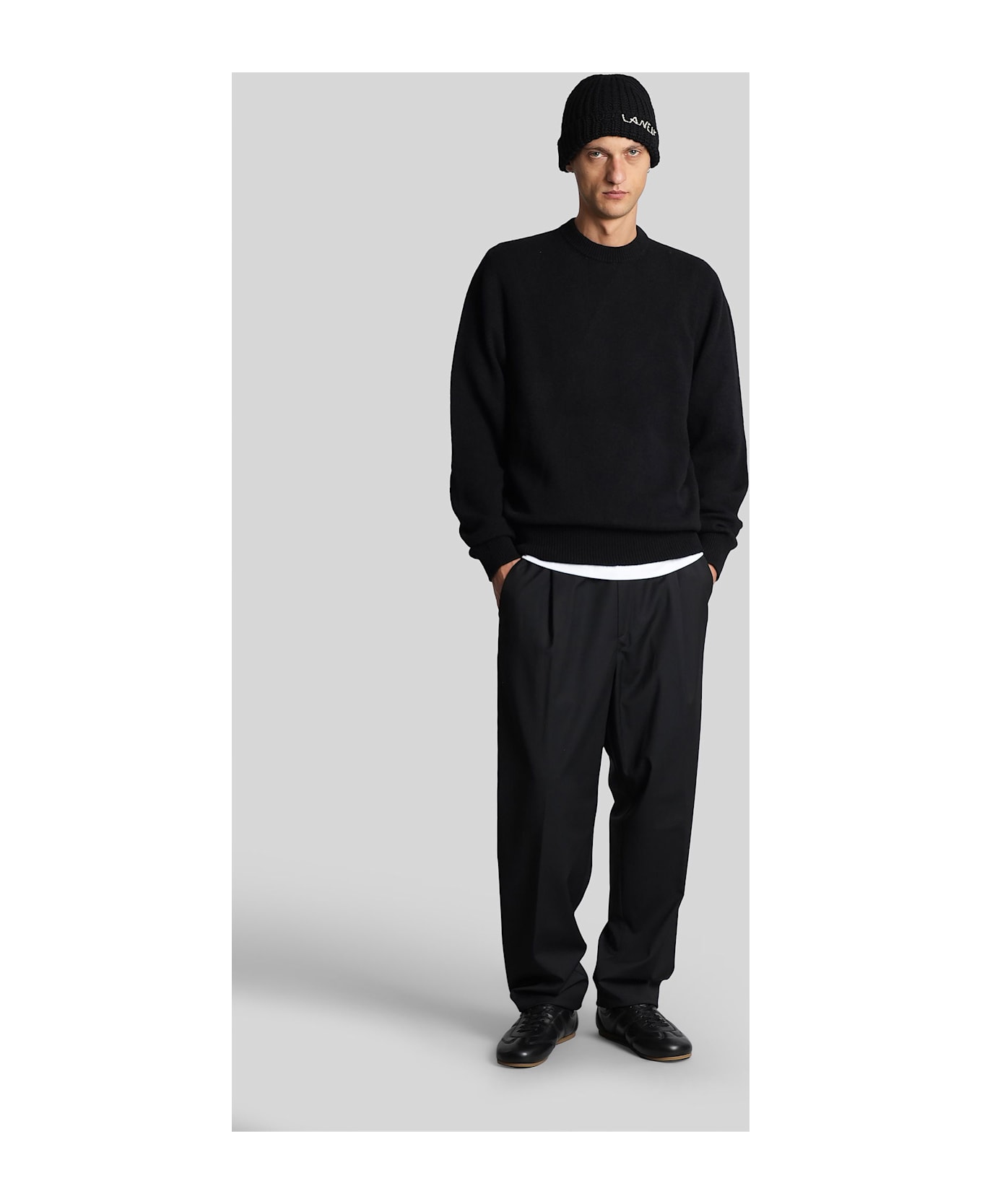 Laneus Pants In Black Wool - black