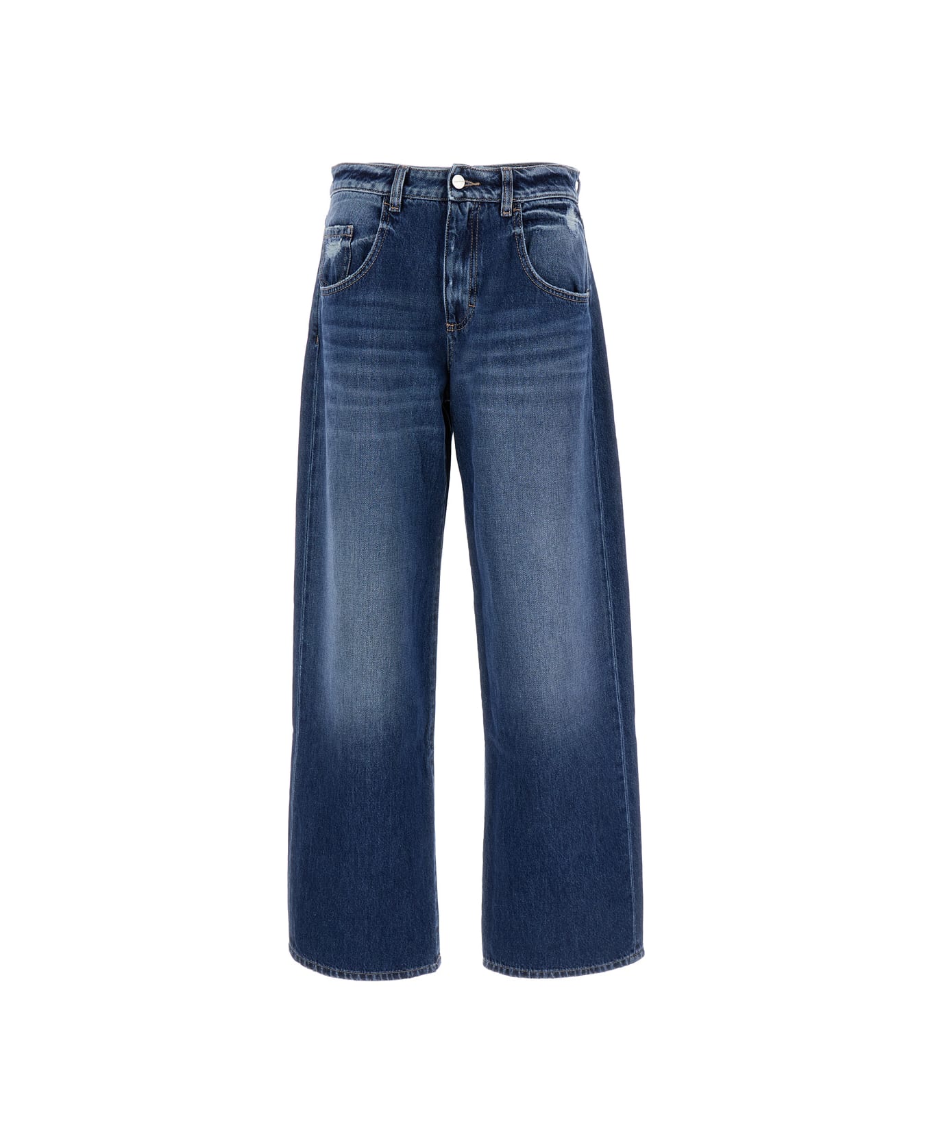 Icon Denim Blue Wide Leg Jeans In Denim Woman - Blu デニム