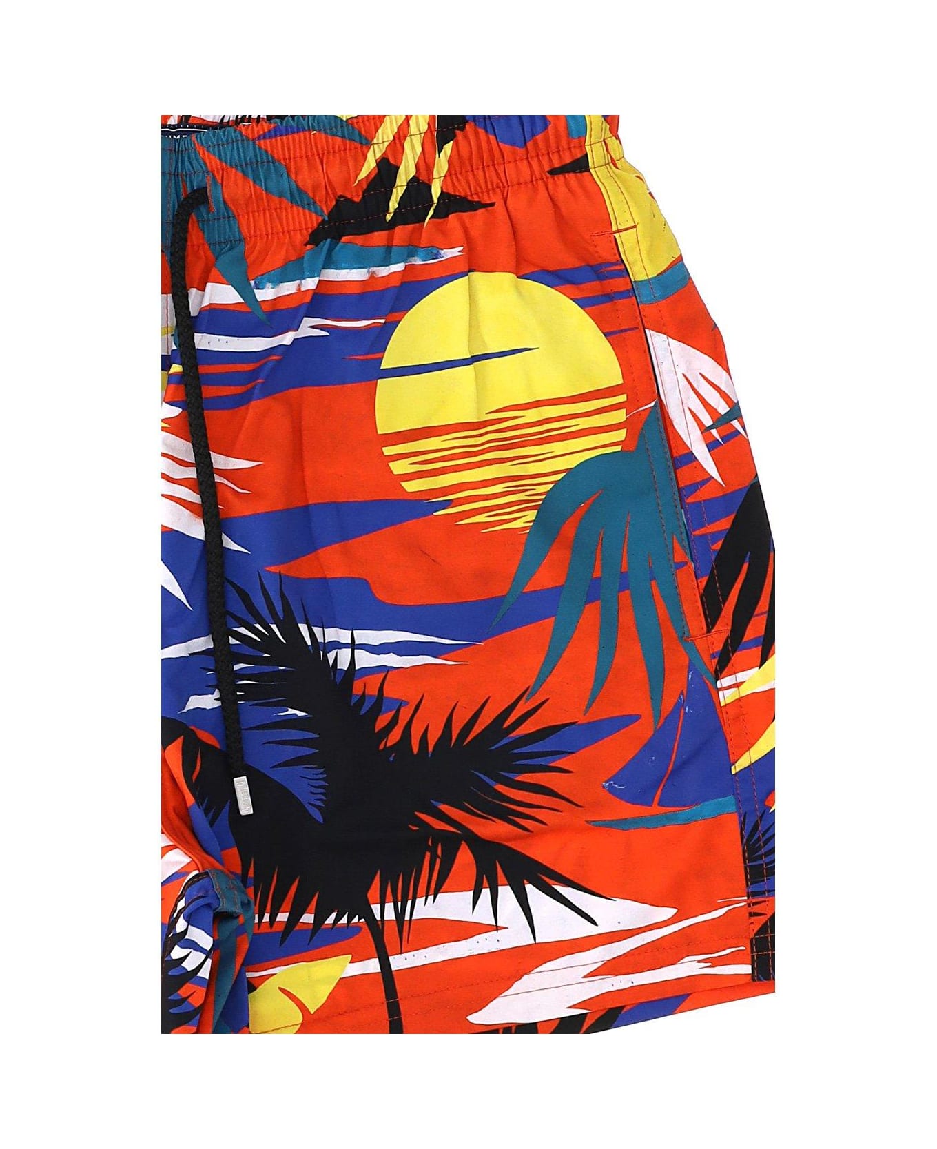 Palm Angels X Vilebrequin Palm Tree Print Swim Shorts - Red