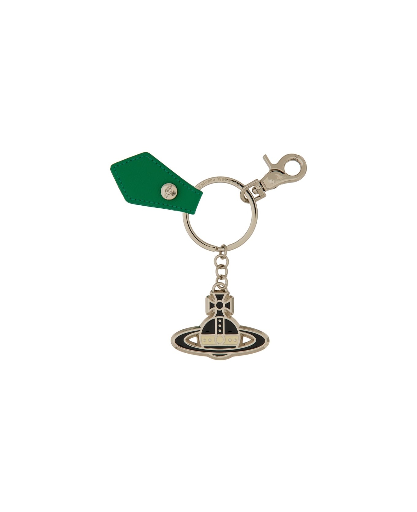 Vivienne Westwood Keychain With Orb Logo - GREEN