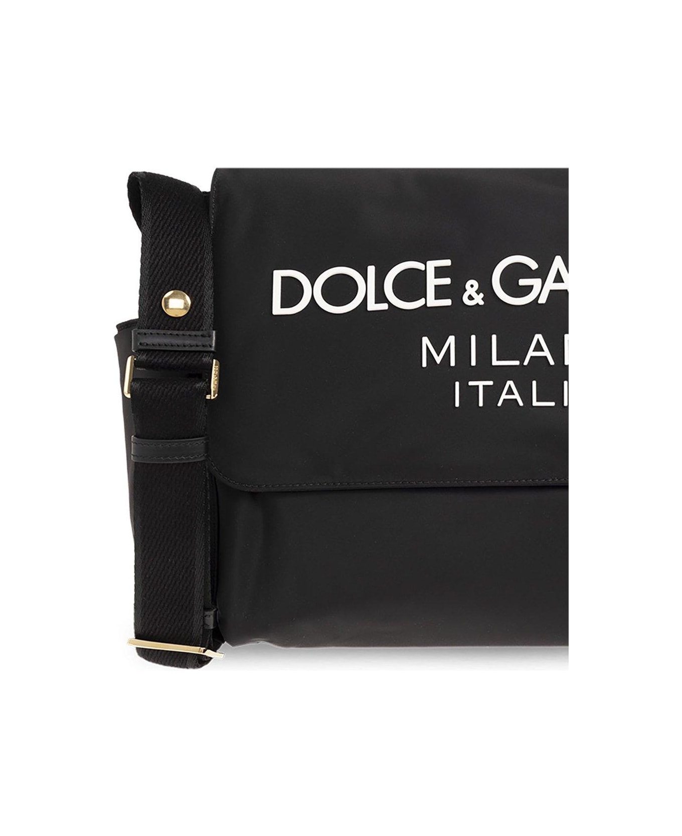 Dolce & Gabbana Logo-lettering Padded Changing Bag - Nero Bianco