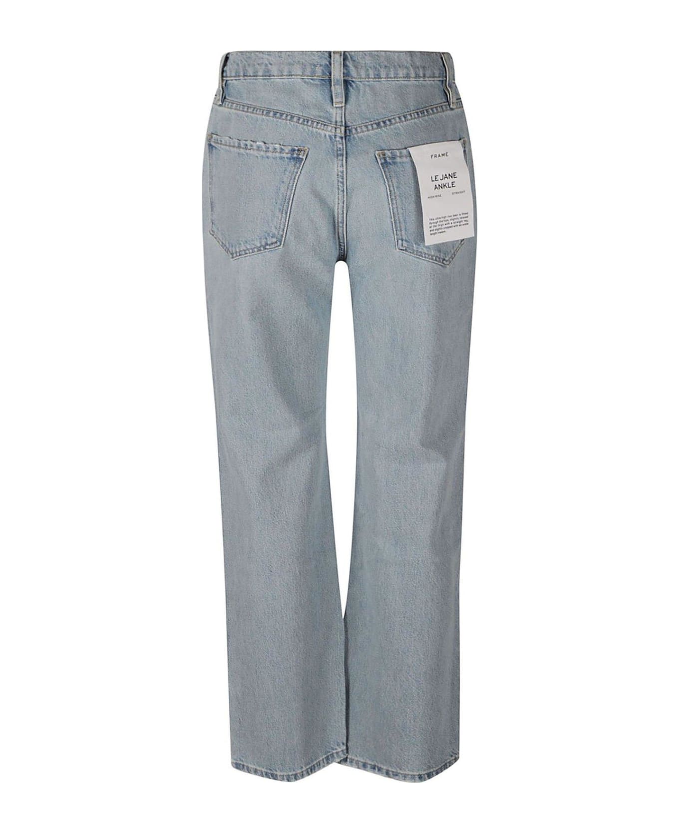 Frame Distressed Cropped Jeans - calm waters
