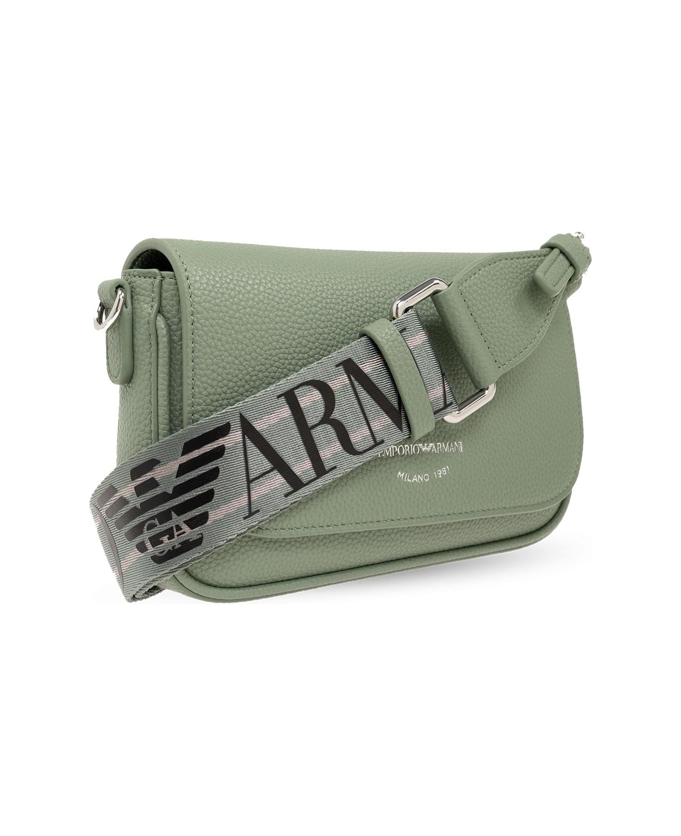 Emporio Armani Shoulder Bag With Logo - SALVIA