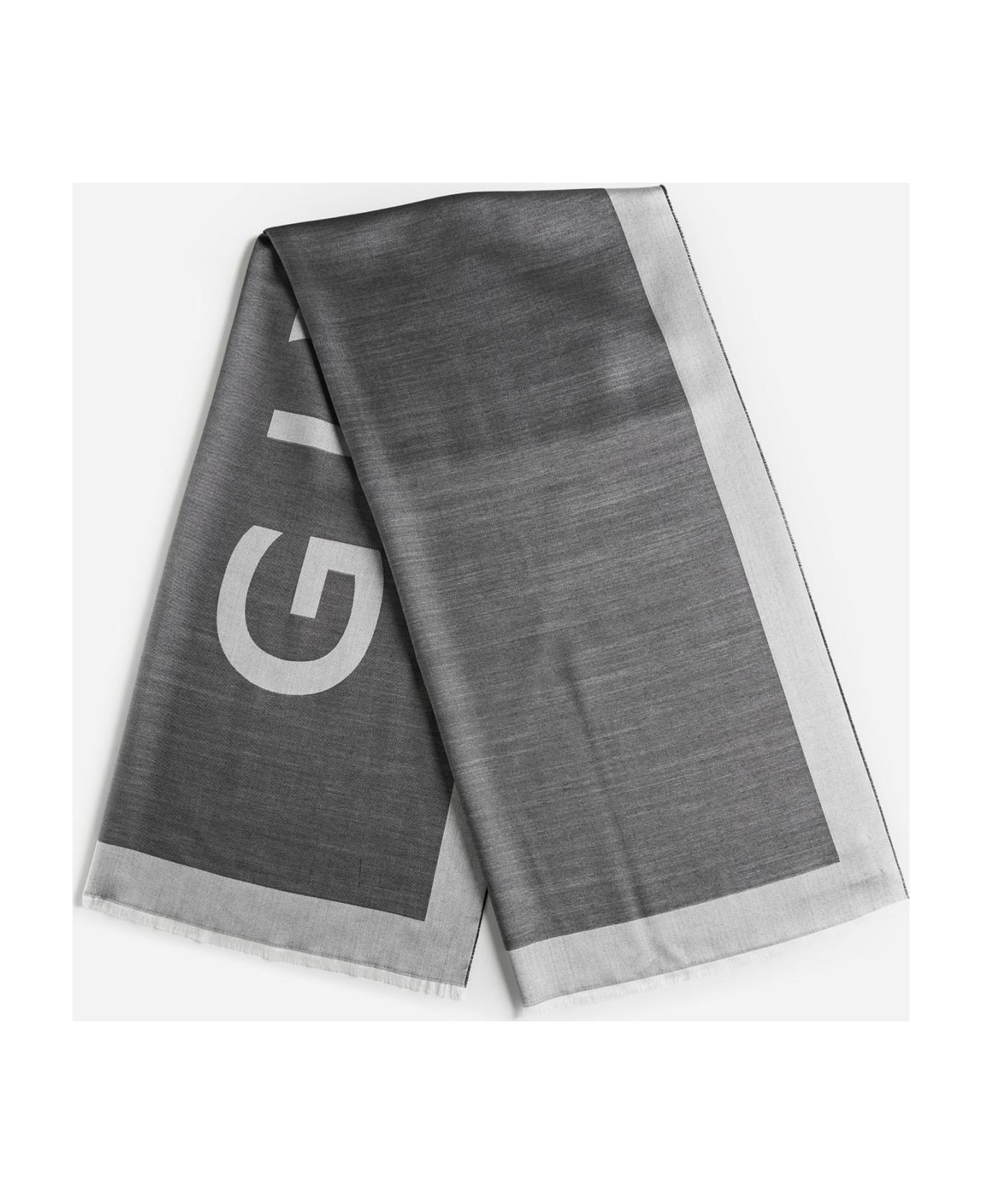 Givenchy Logo Silk And Wool Scarf - Black