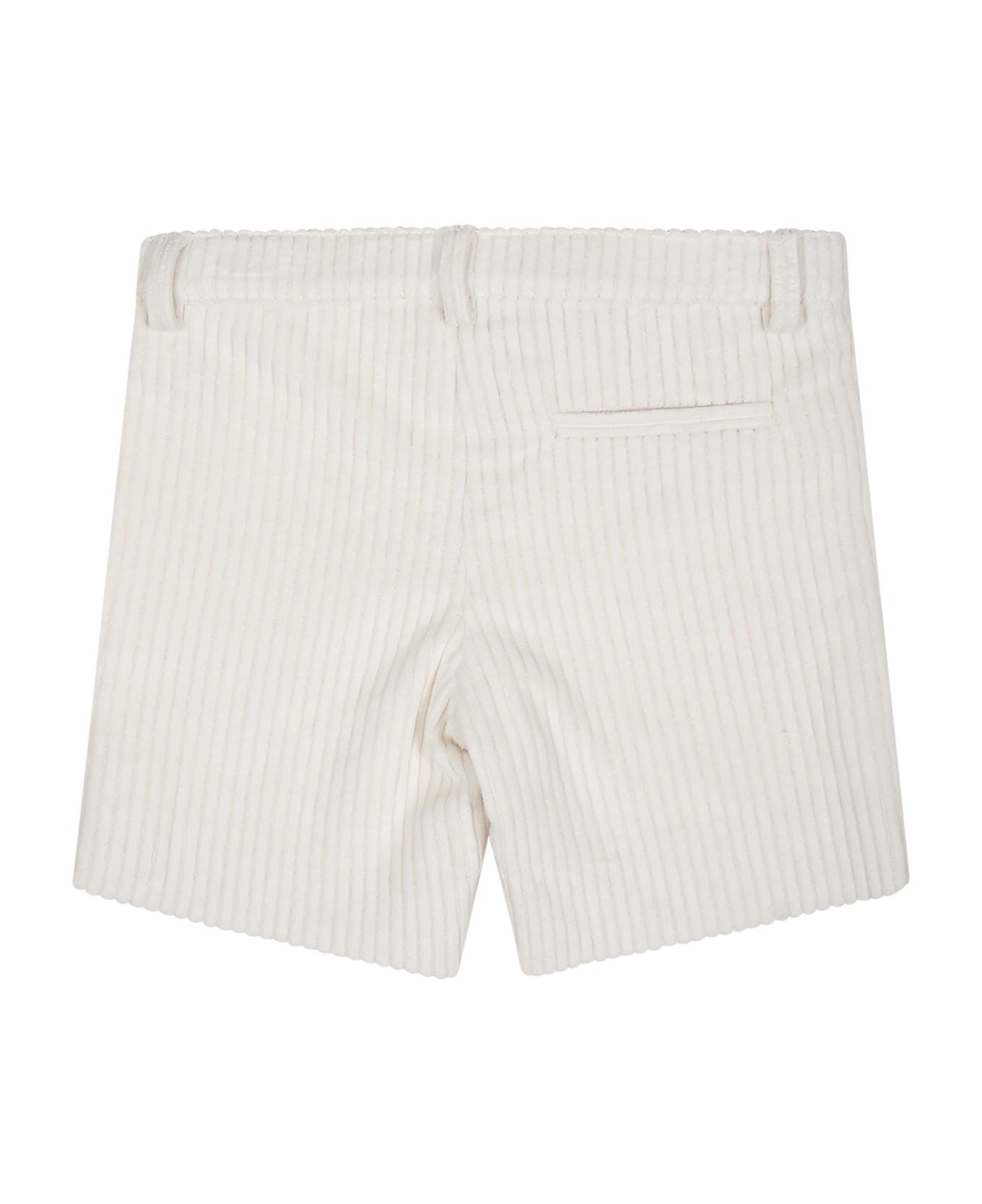Little Bear White Shorts For Baby Boy - White ボトムス
