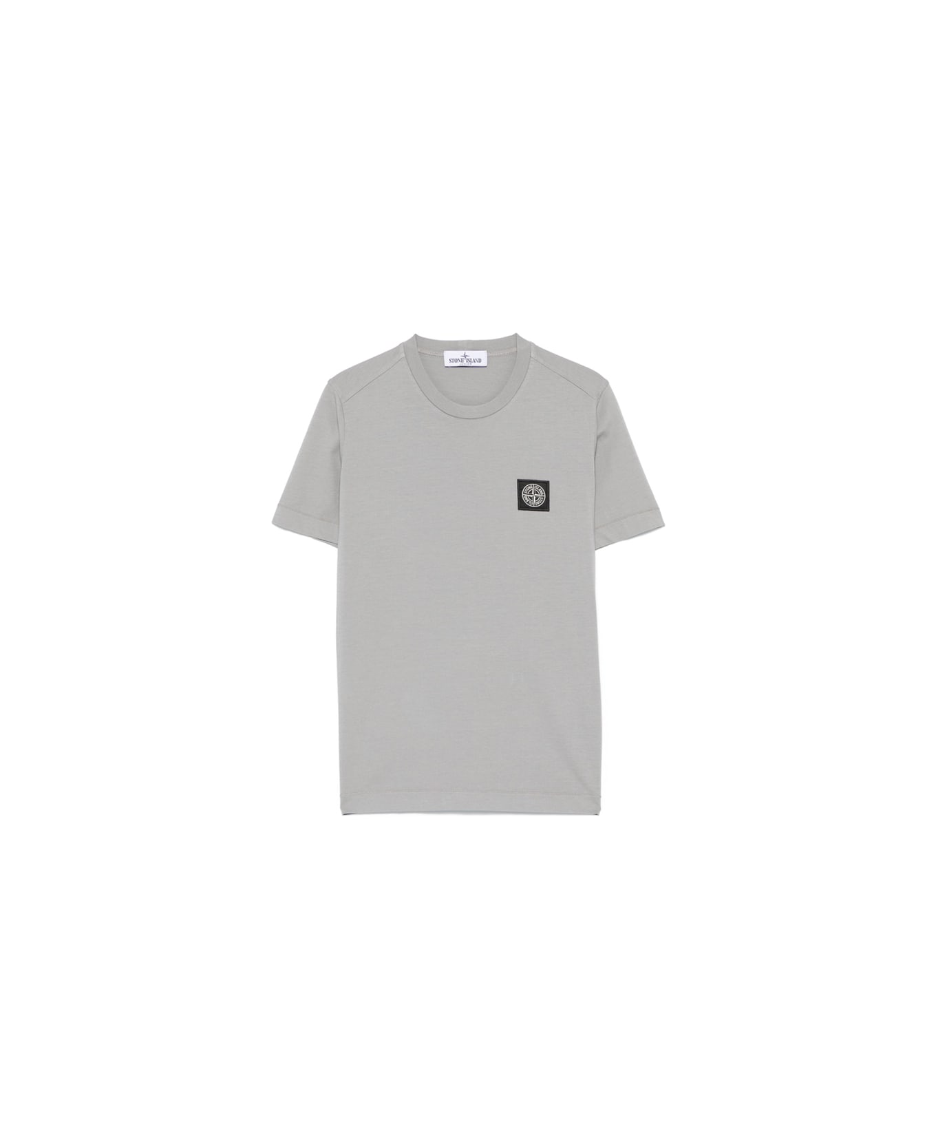 Stone Island Grey T-shirt With Logo Patch - Grey