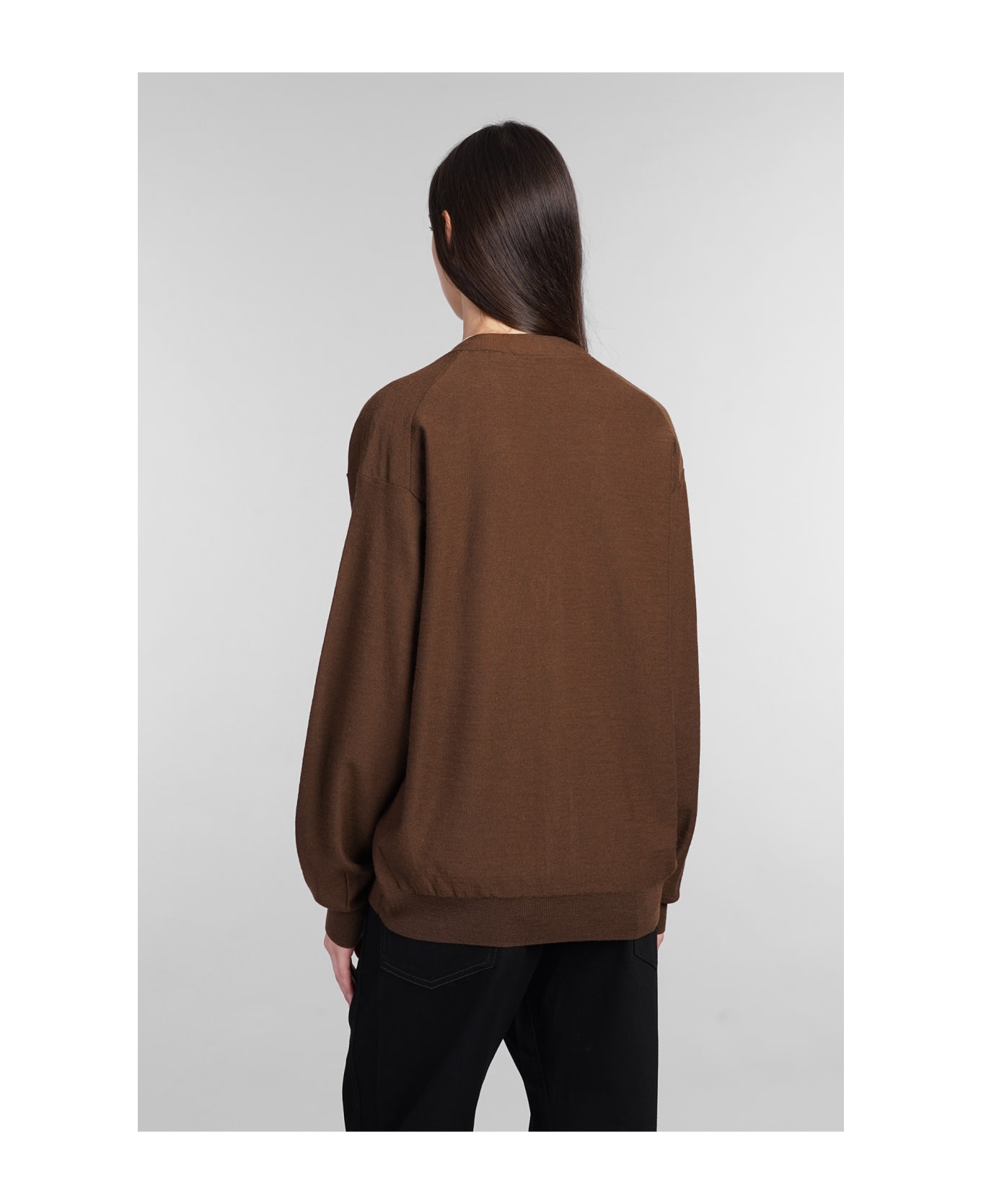 Lemaire Cardigan In Brown Wool - brown