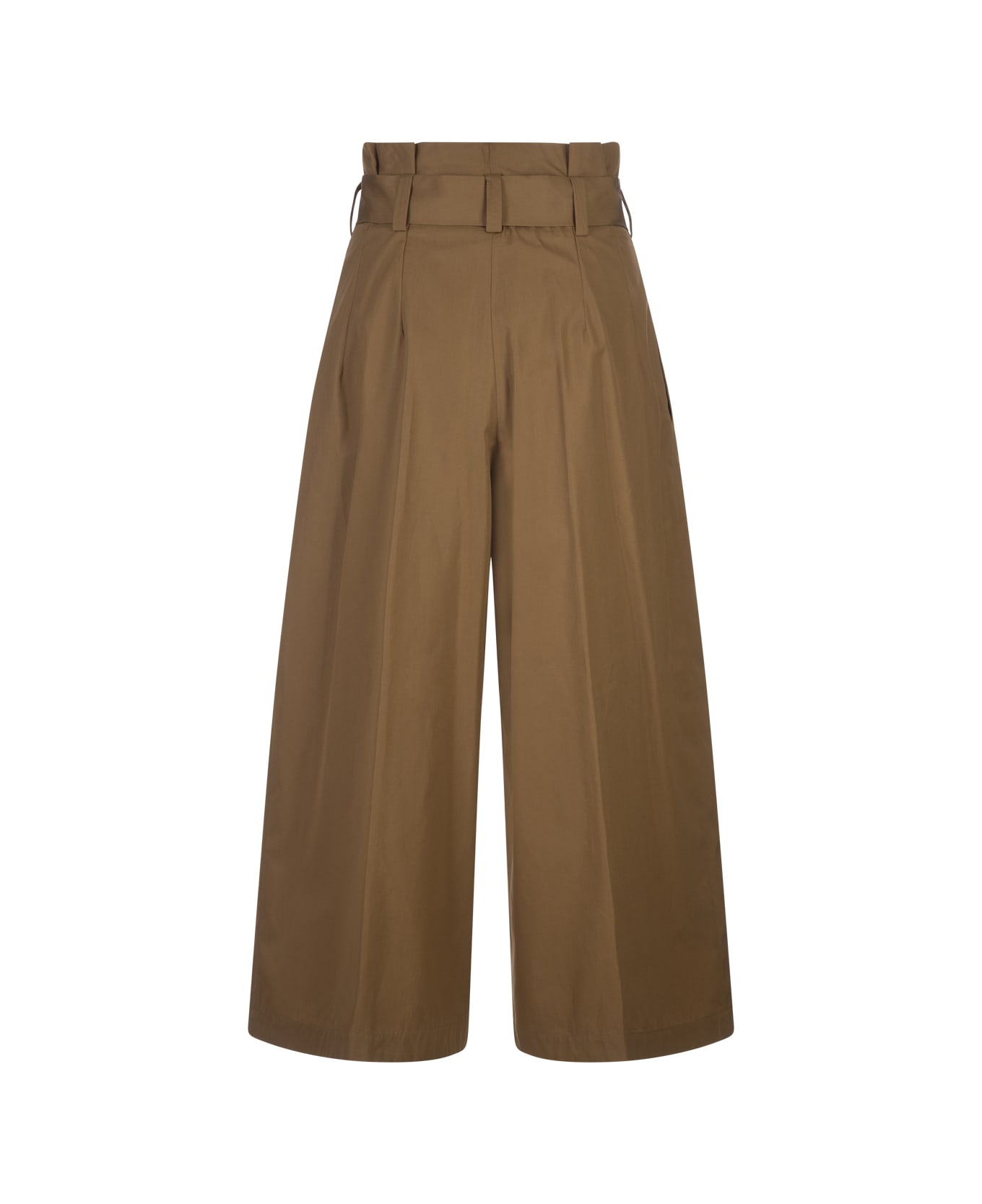 Aspesi Brown Wide Trousers With Belt - Brown