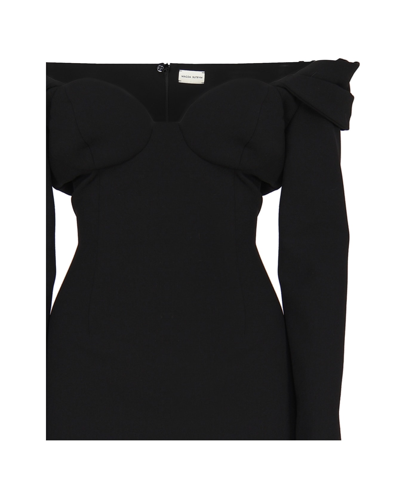 Magda Butrym Black Mini Dress With Bustier And Bare Shoulders - Black ワンピース＆ドレス