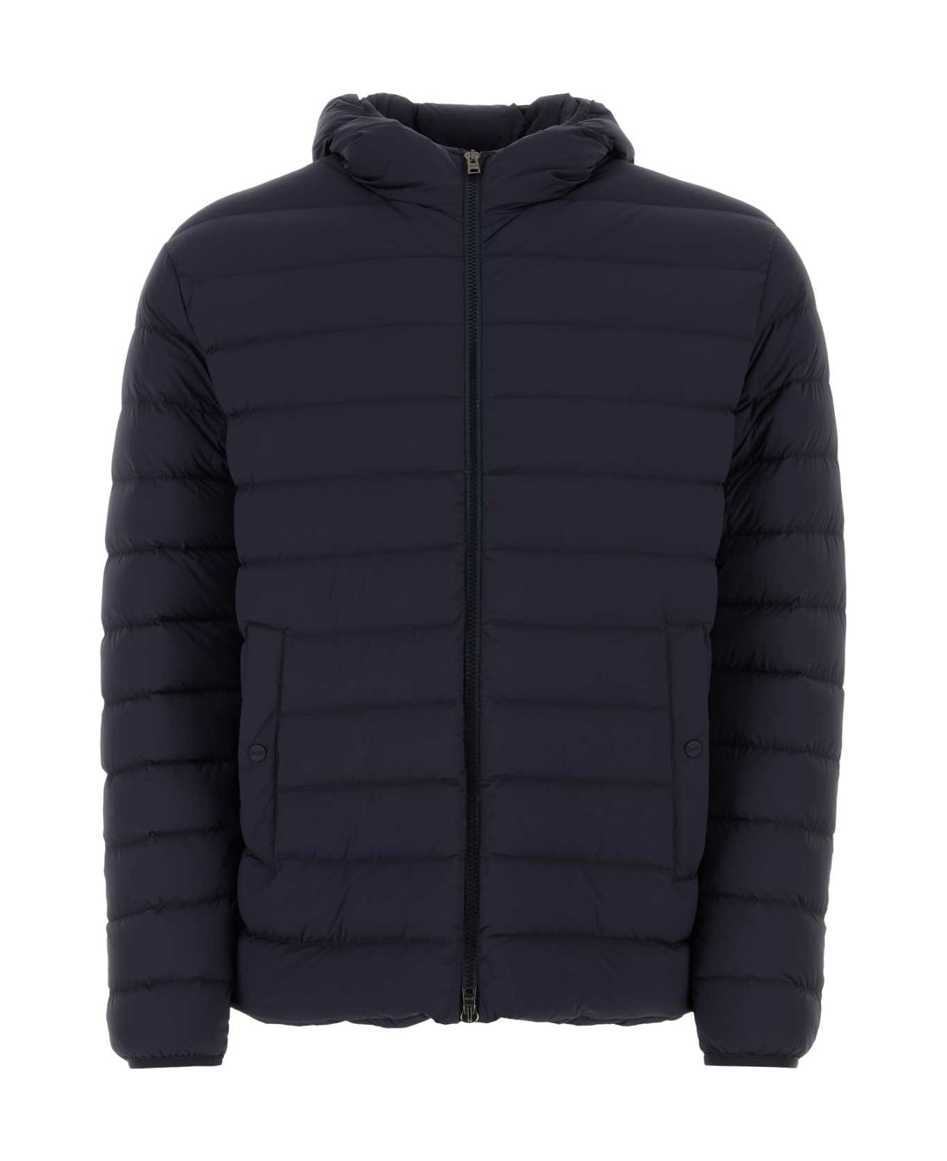 Herno Navy Blue Stretch Nylon Down Jacket - BLU