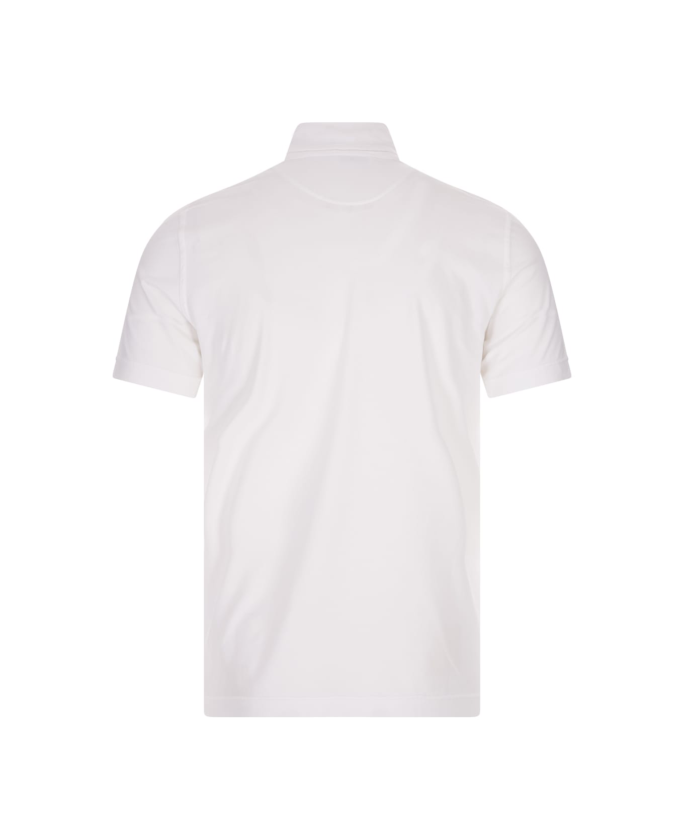 Fedeli Short-sleeved Polo Shirt In White Cotton - White ポロシャツ
