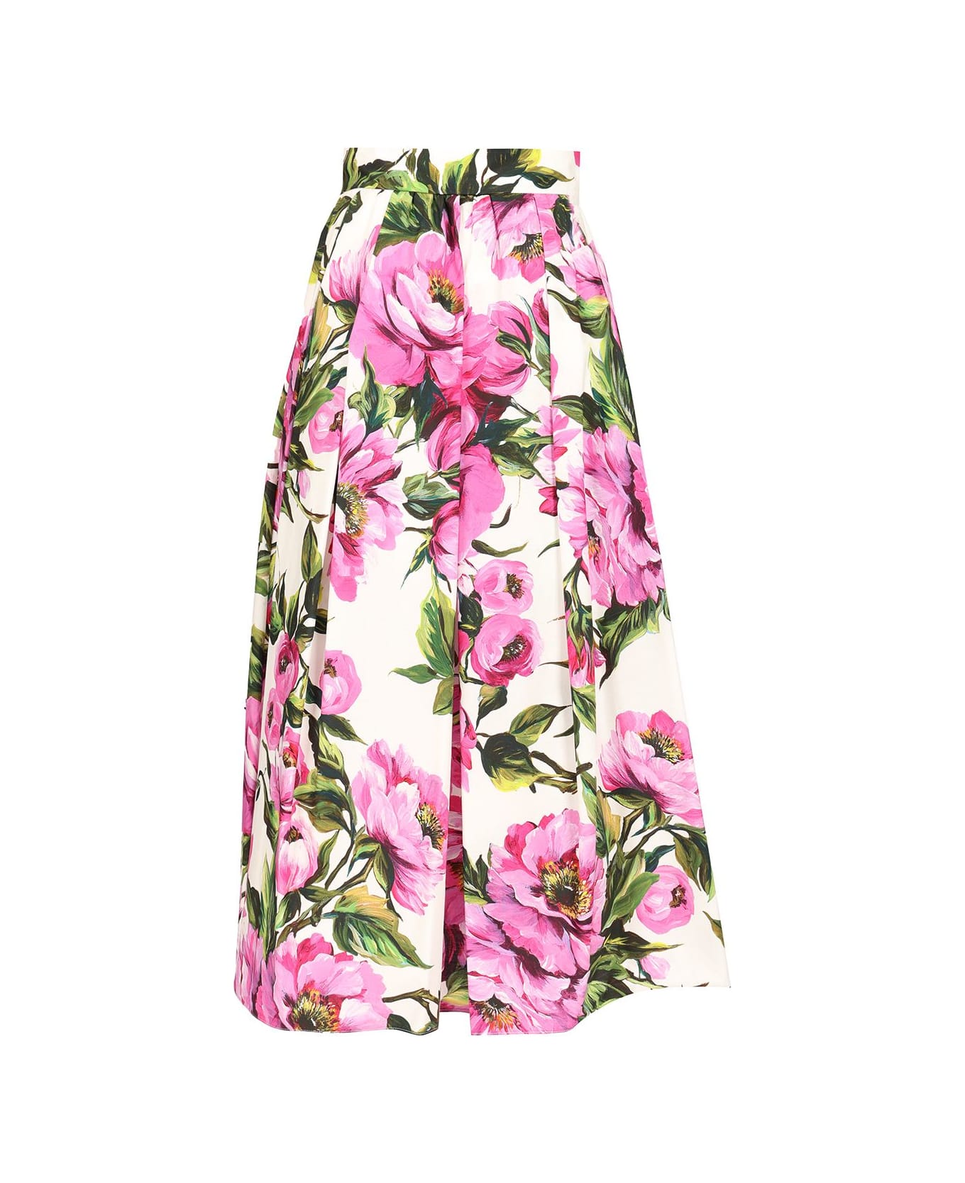 Dolce & Gabbana "peonies" Printed Flared Skirt - Multicolor