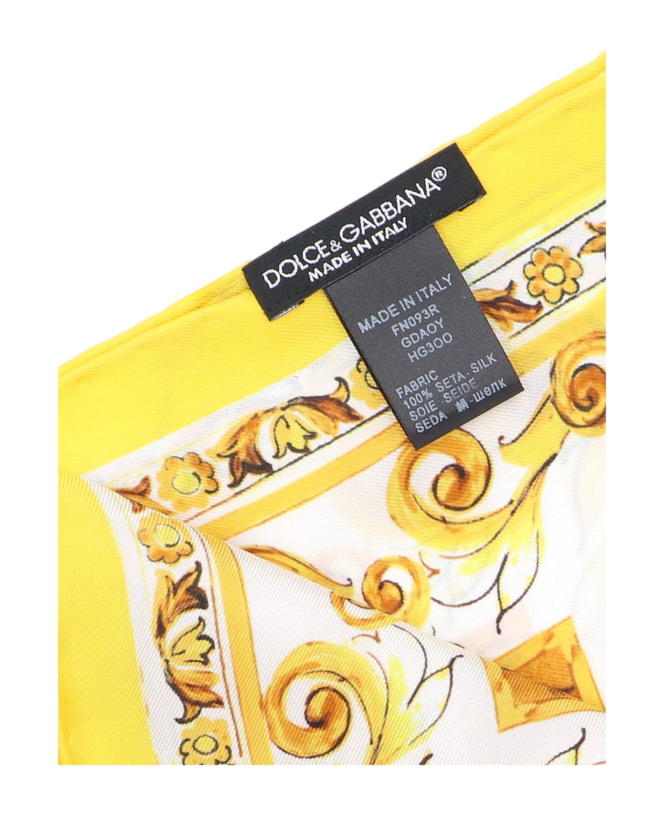 Dolce & Gabbana 'maiolica' Printed Scarf - Yellow