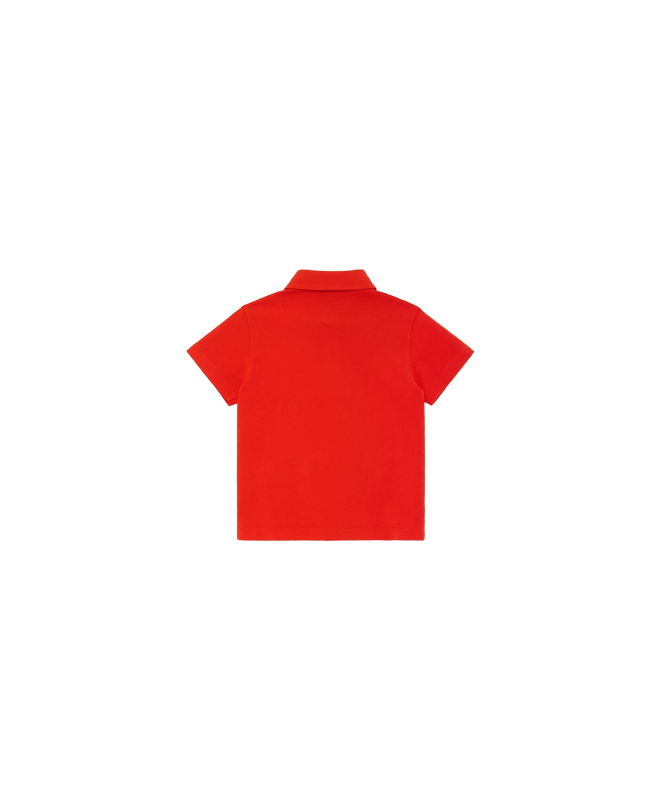 Fendi Red Cotton Pique Polo Shirt With White Stamp - Red