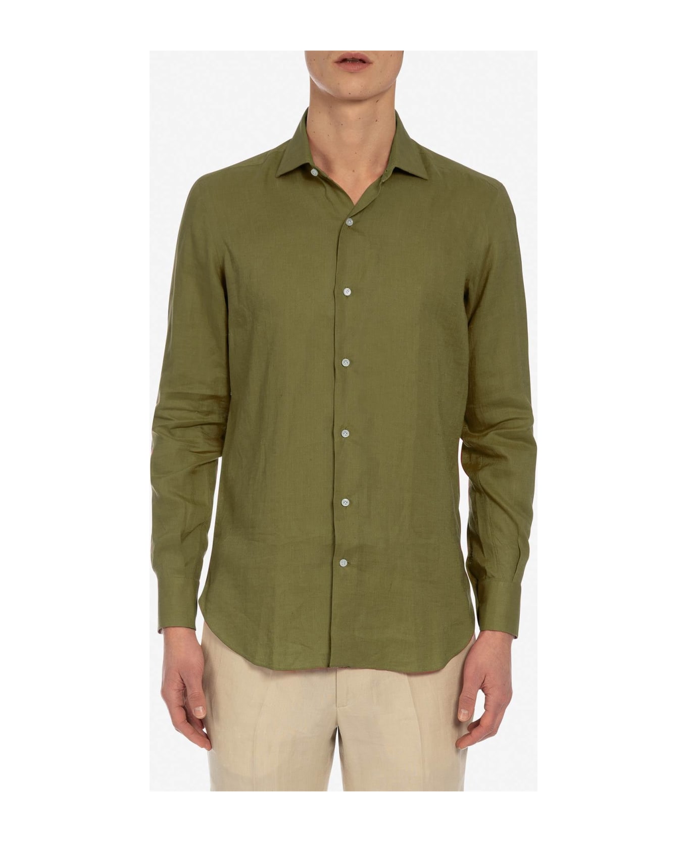 Larusmiani Handmade Shirt Mayfair Shirt - Olive