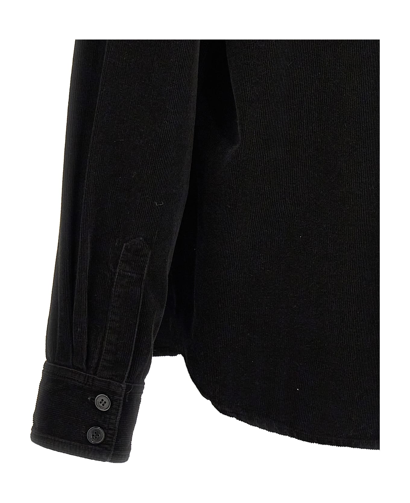 Saint Laurent Ribbed Velvet Shirt - Black