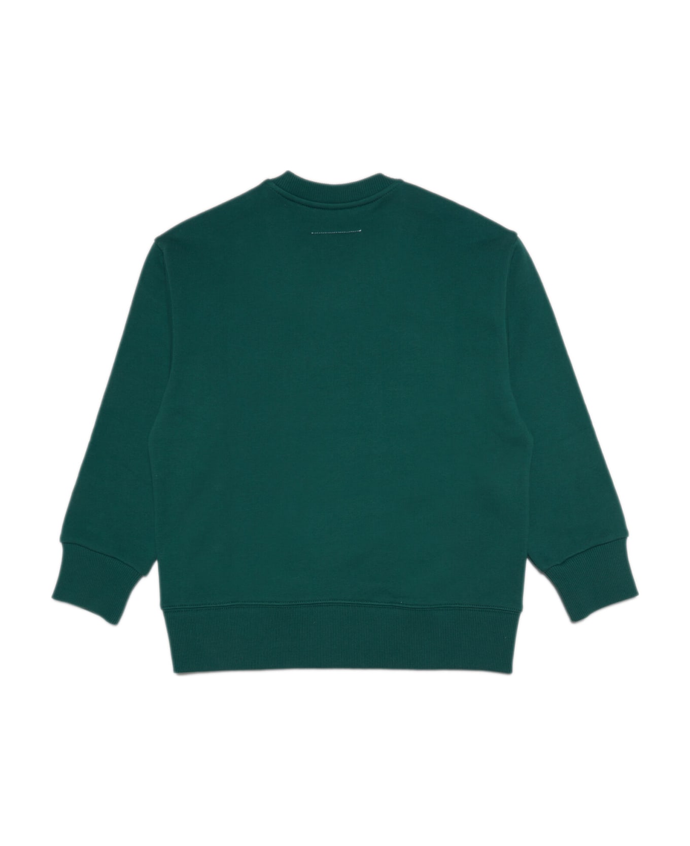 MM6 Maison Margiela Mm6s50u Sweat-shirt Maison Margiela Green Cotton Crewneck Sweatshirt With Thick Logo - Forest green