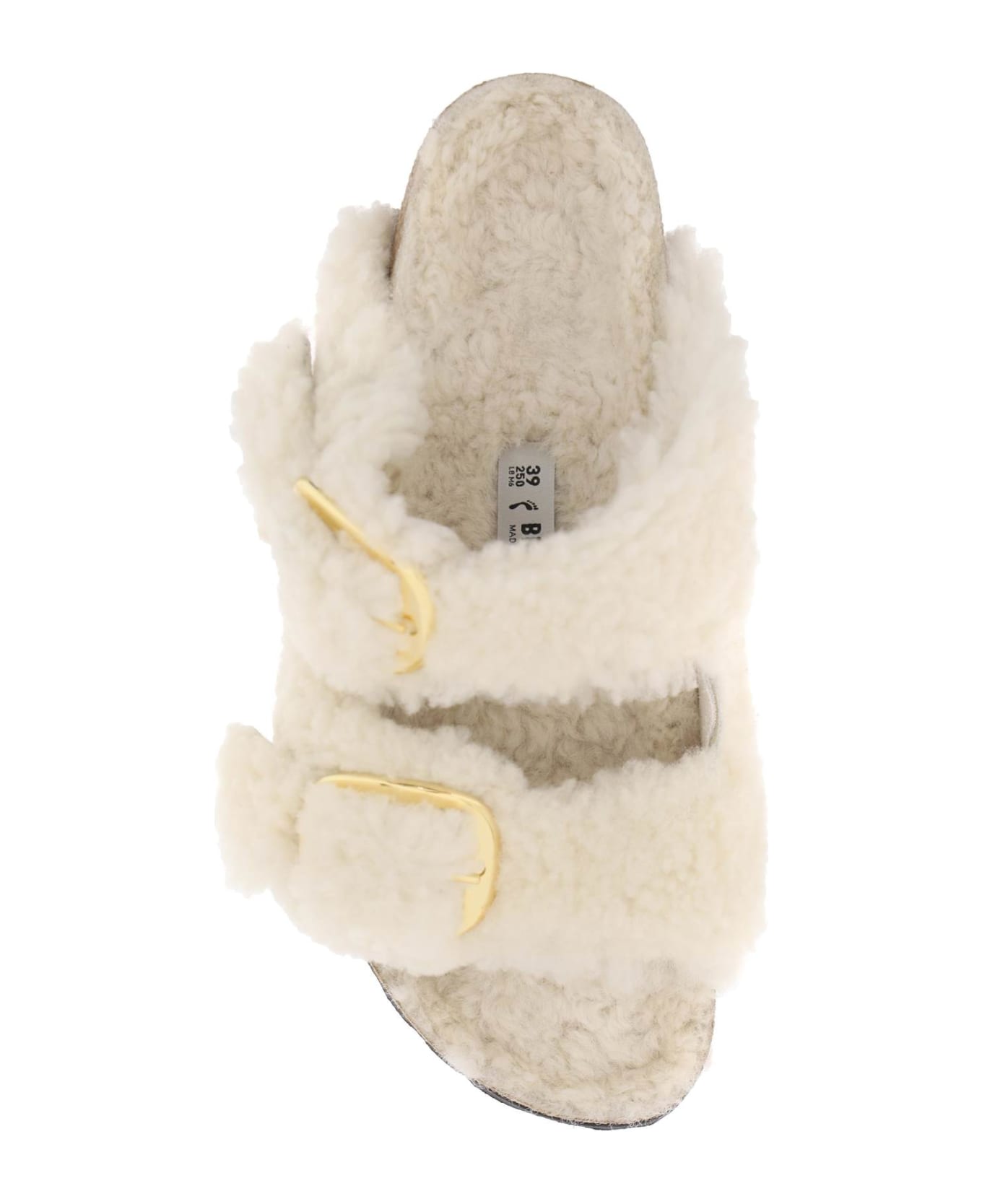 Birkenstock Arizona Big Buckle Shearling Teddy Sandals - Ivory