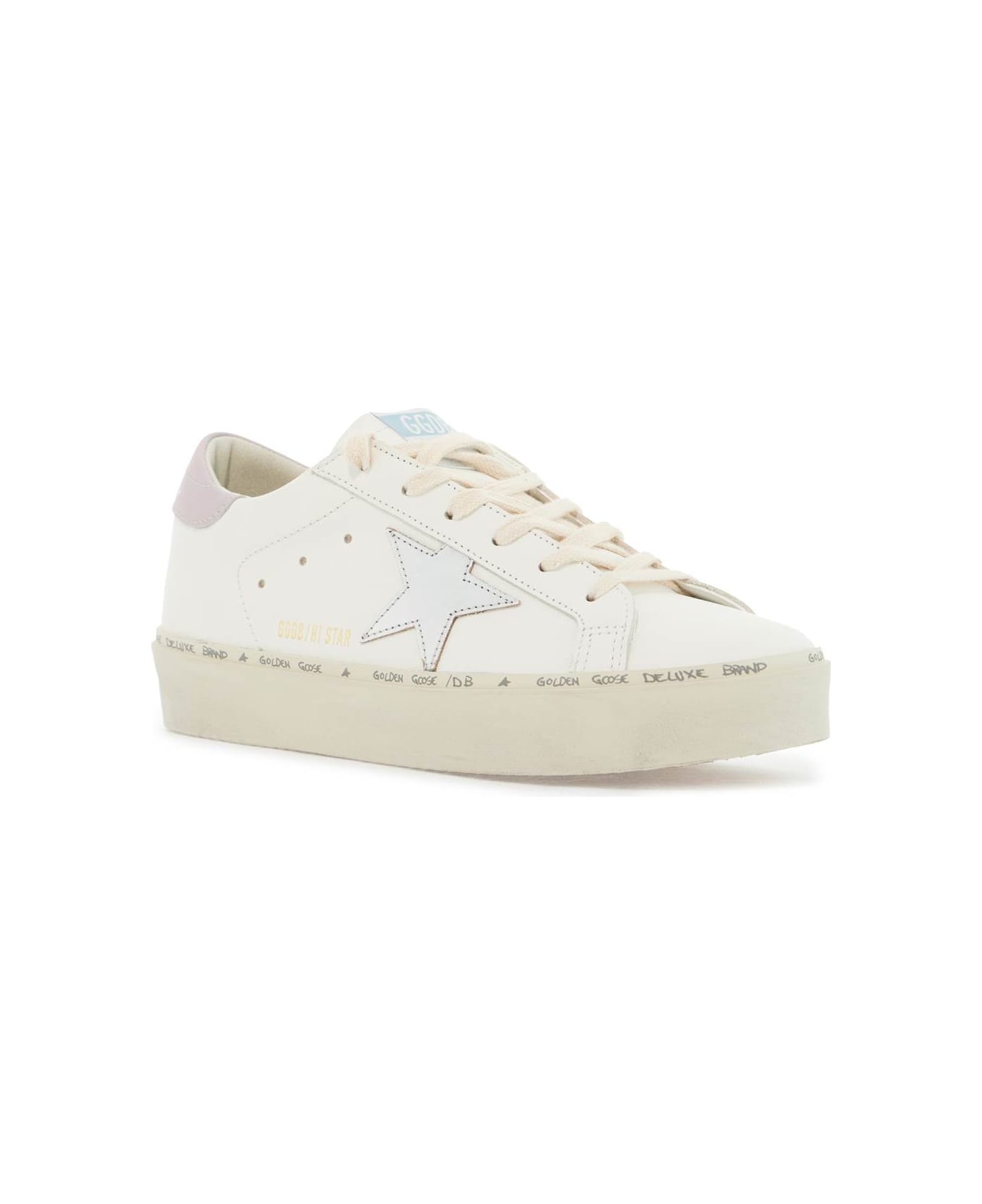 Golden Goose Hi Star Sneakers - WHITE/SILVER/LILAC (White)
