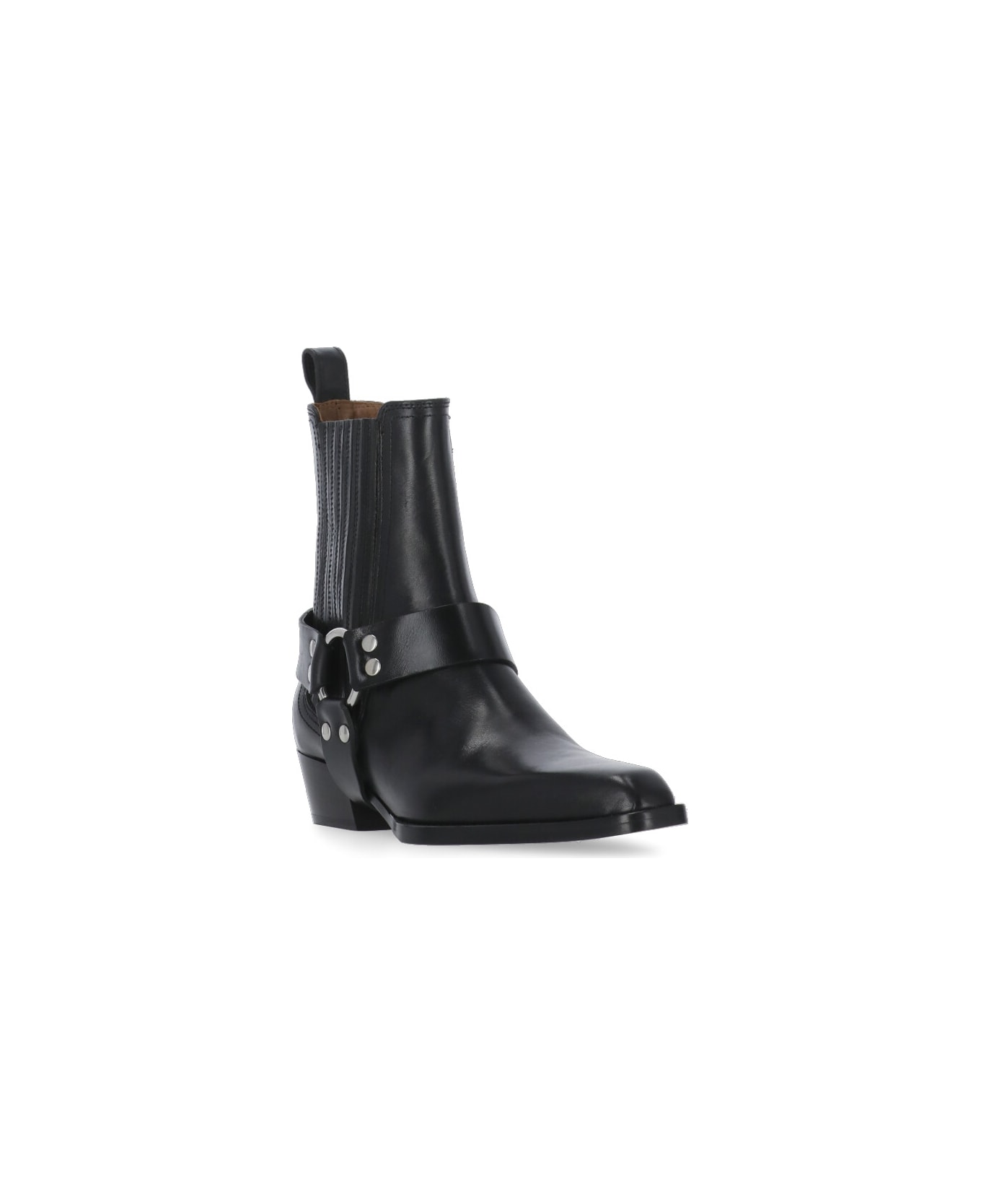 Paris Texas Helena Cowboy Ankle Boots - Black