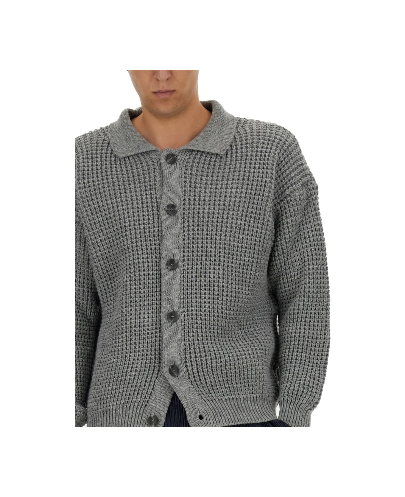 Family First Milano Polo Cardigan - GREY