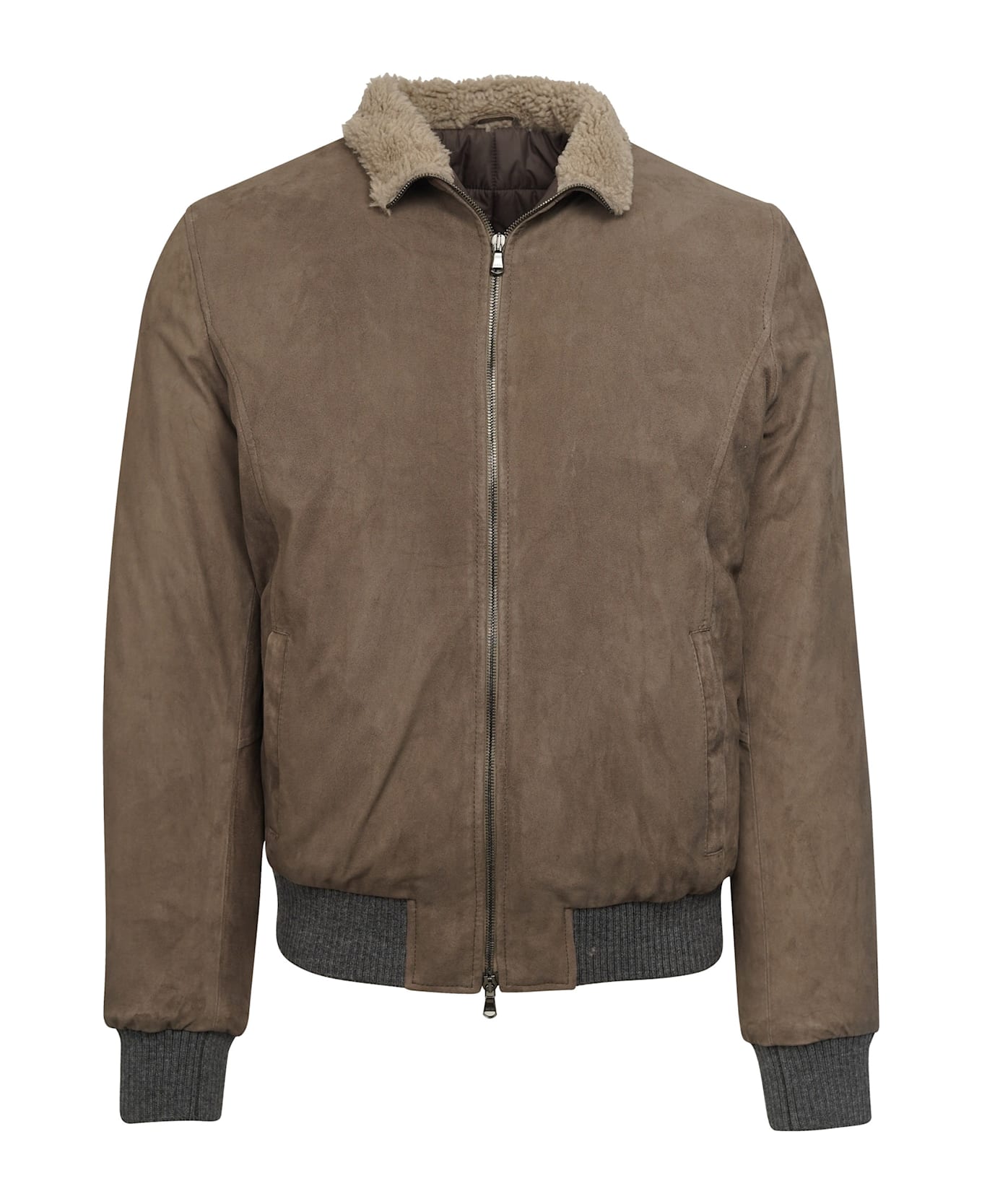 Barba Napoli Men's Dove Gray Jacket With Zip - TAUPE