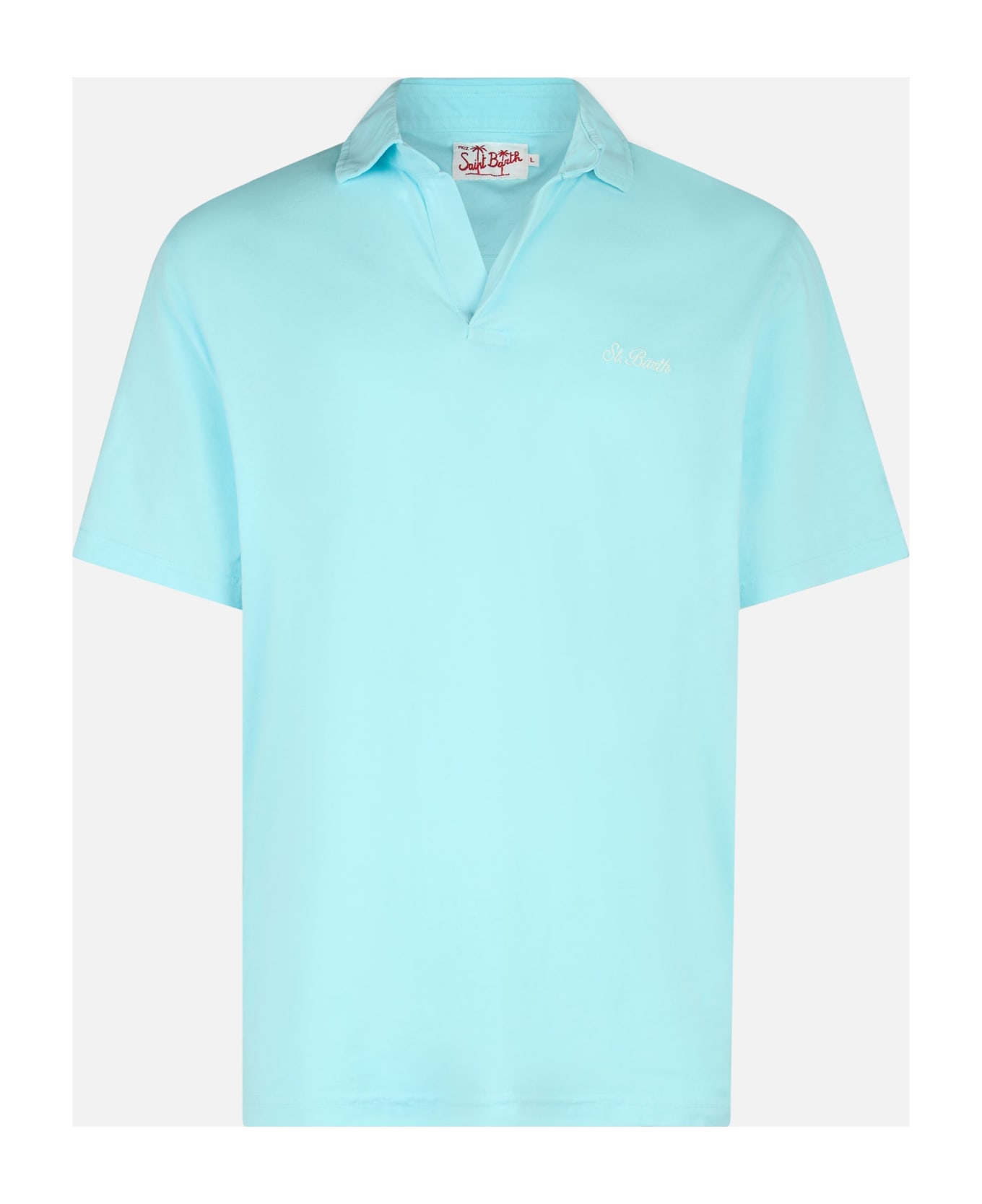 MC2 Saint Barth Man Water Green Cotton Jersey Polo Shirt Brighton - GREEN