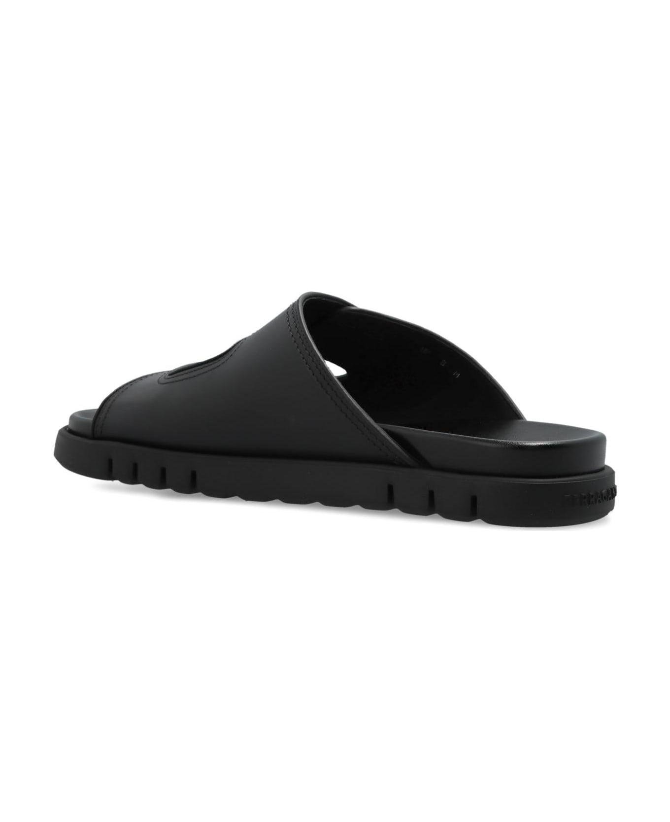 Ferragamo Leather Sandals Colly - BLACK