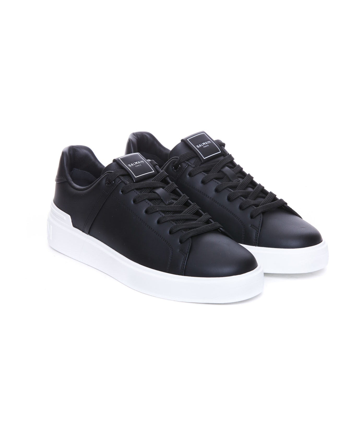 Balmain B-court Leather Sneakers - Black