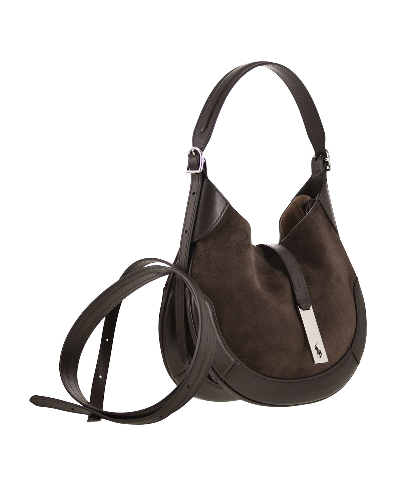 Polo Ralph Lauren Shoulder Polo Id Small Leather Bag - Dark Brown