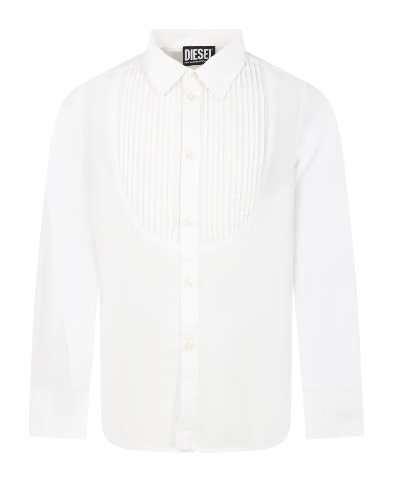 Diesel White Shirt For Boy With Logo - White シャツ