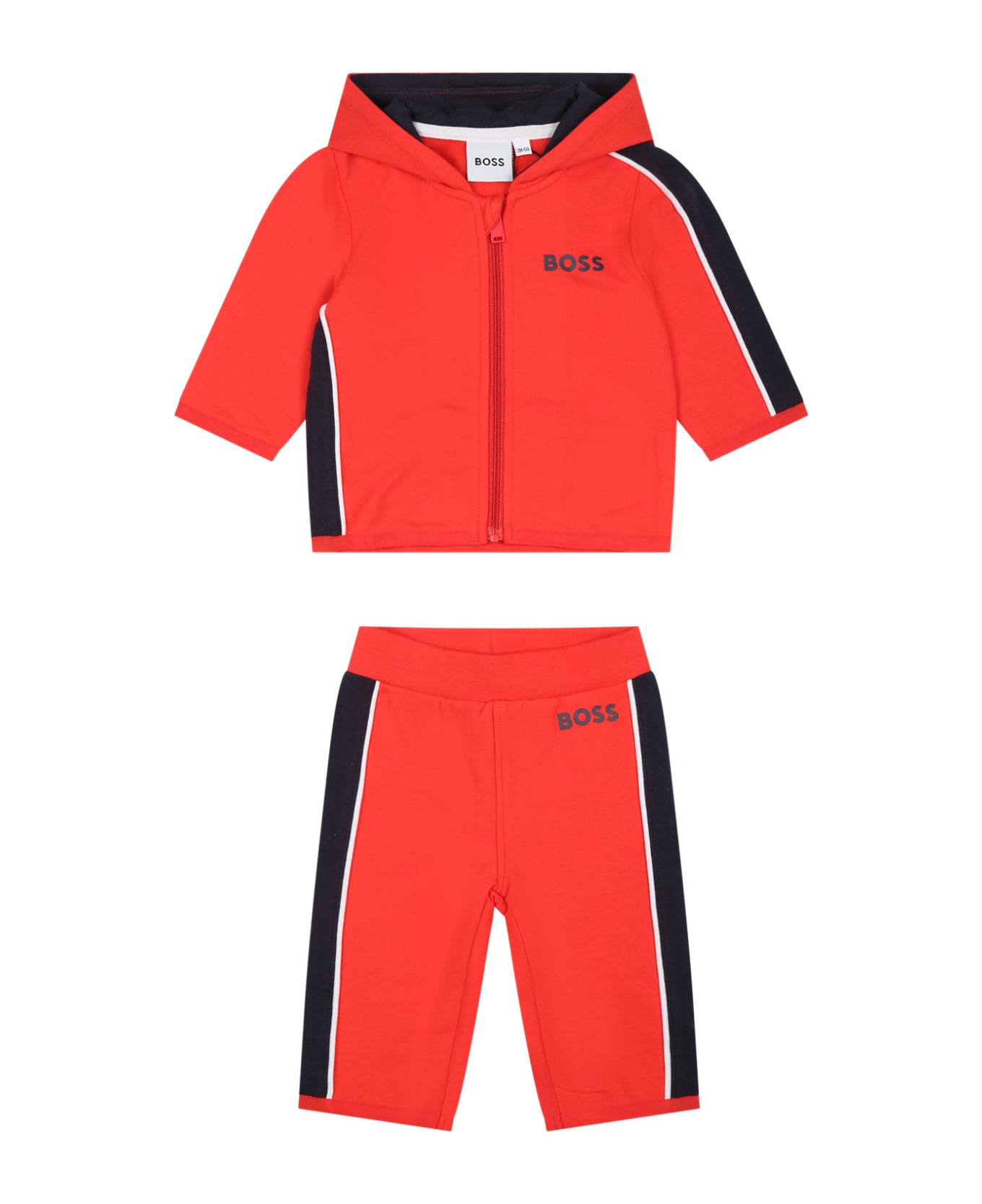 Hugo Boss Orange Set For Baby Boy With Logo - Orange