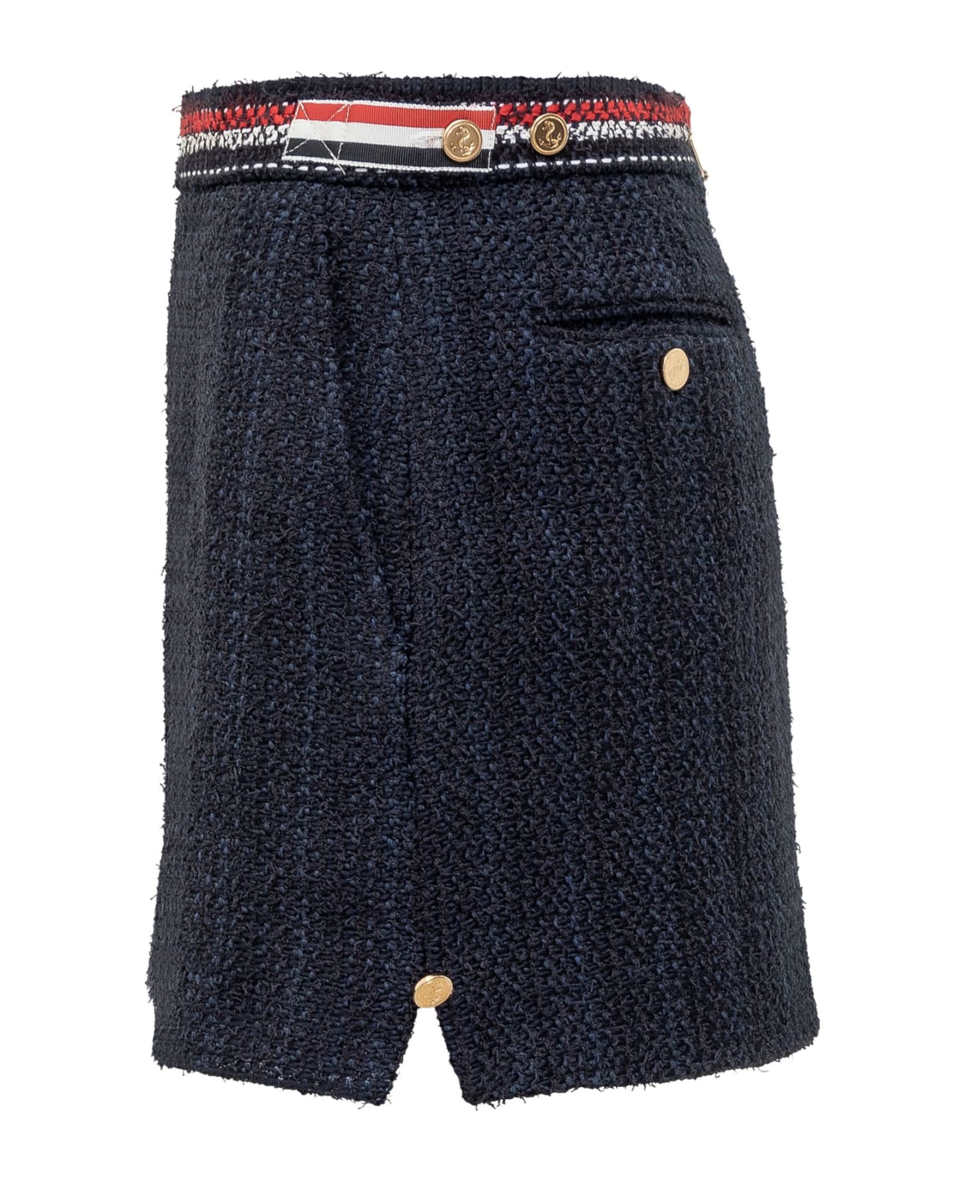 Thom Browne Thigh Length Side Tab Skirt - NAVY