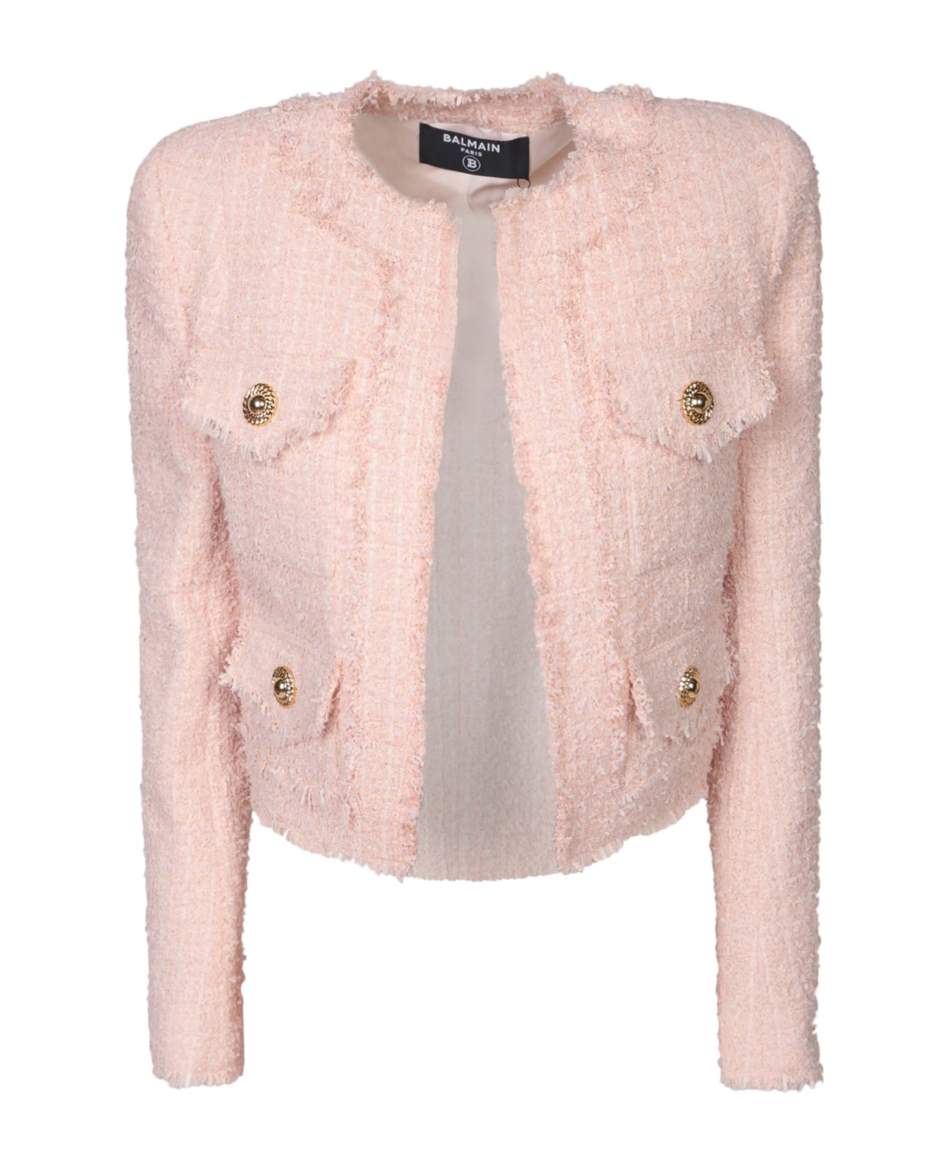Balmain Pink Powder 4pkt Tweed Jacket - Pink