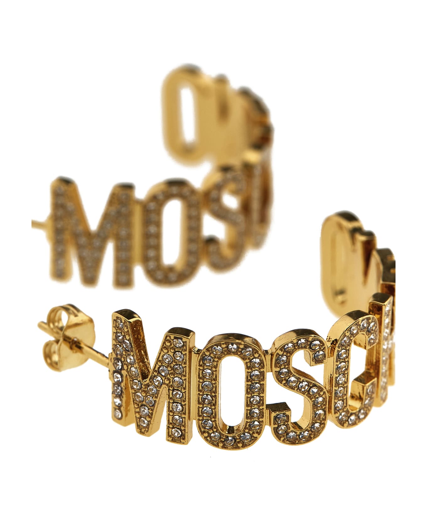Moschino Logo Earrings - Gold