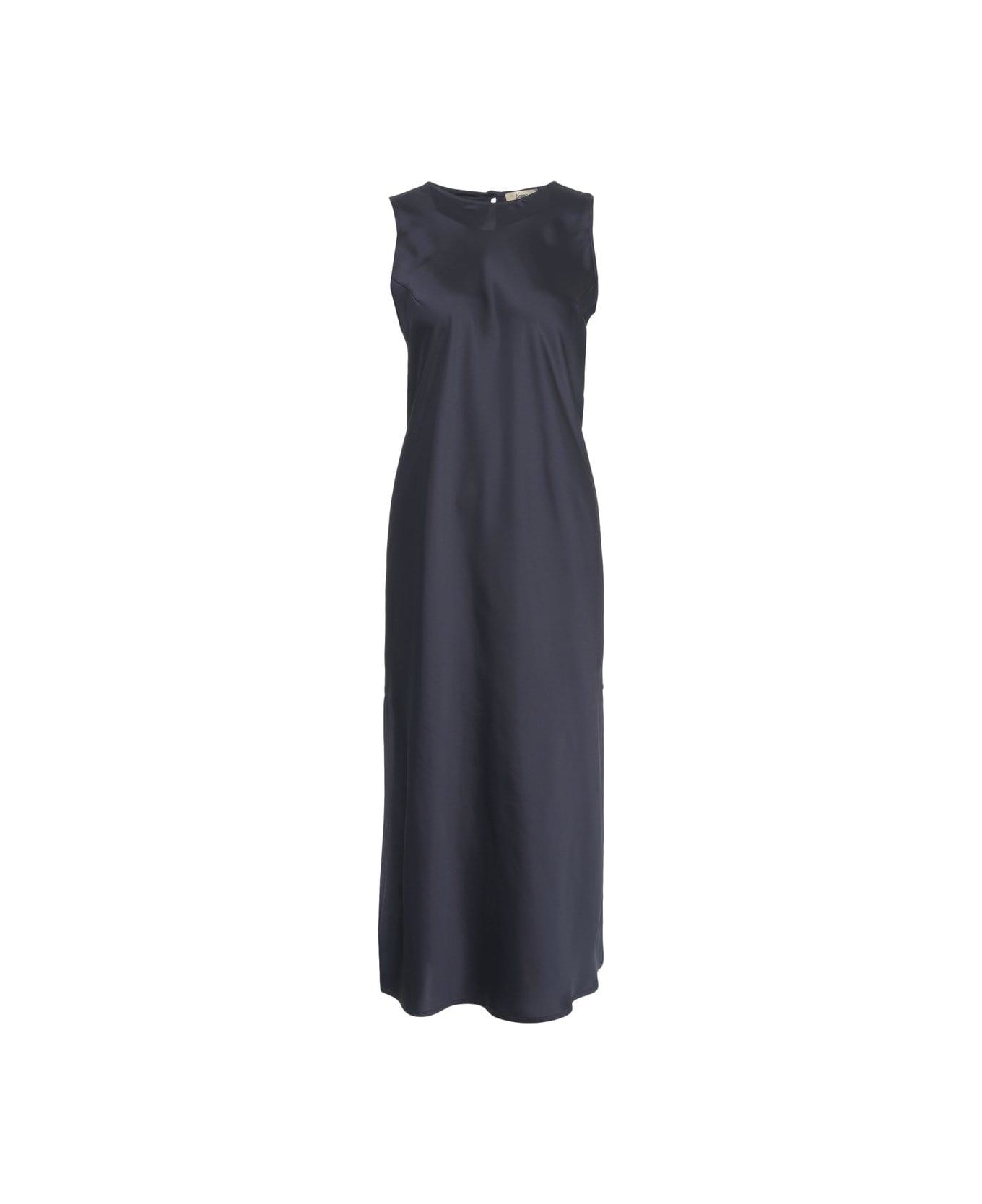 Herno Satin Sleeveless Midi Dress - Blu