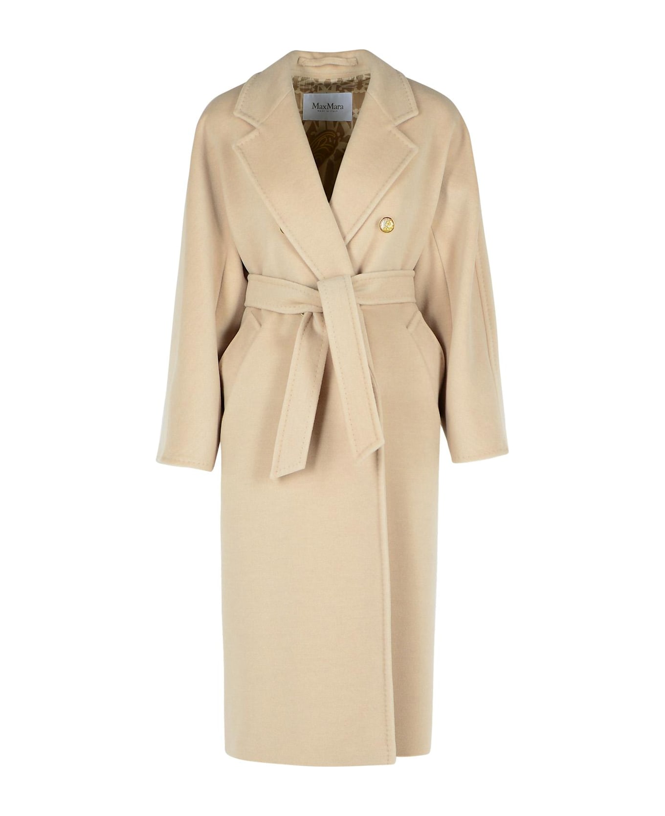 Max Mara 
ticino
 Beige Virgin Wool Blend Coat - Beige