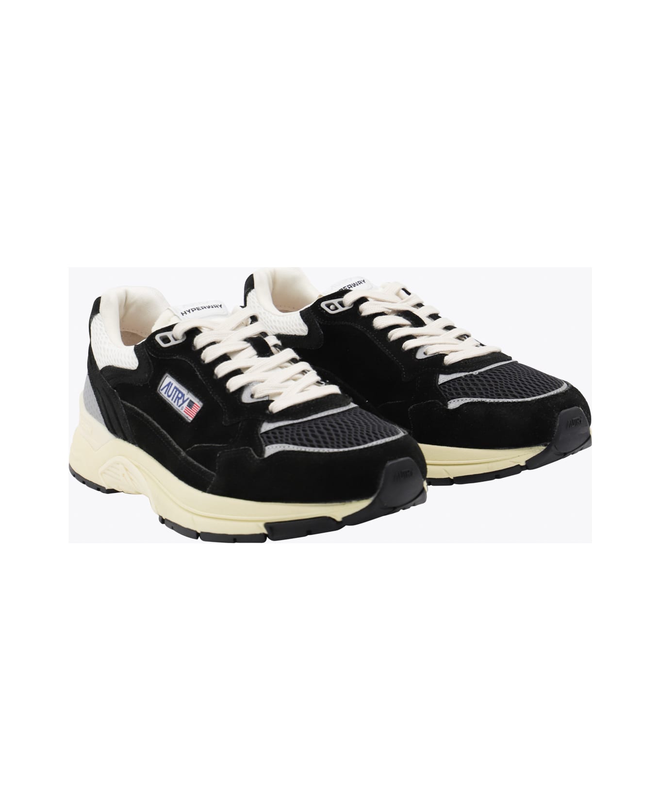 Autry Black Leather Hyperway Sneakers - Black